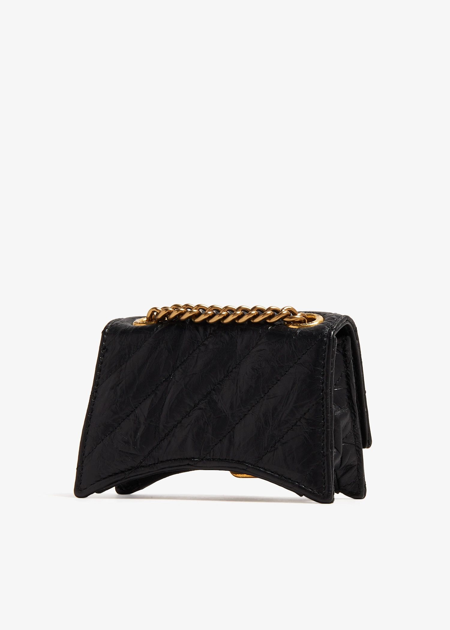 Balenciaga o1srvl11e0426 Size: OS / Crush Chain Mini Bag in Black Size ONE SIZE - 3 Thumbnail