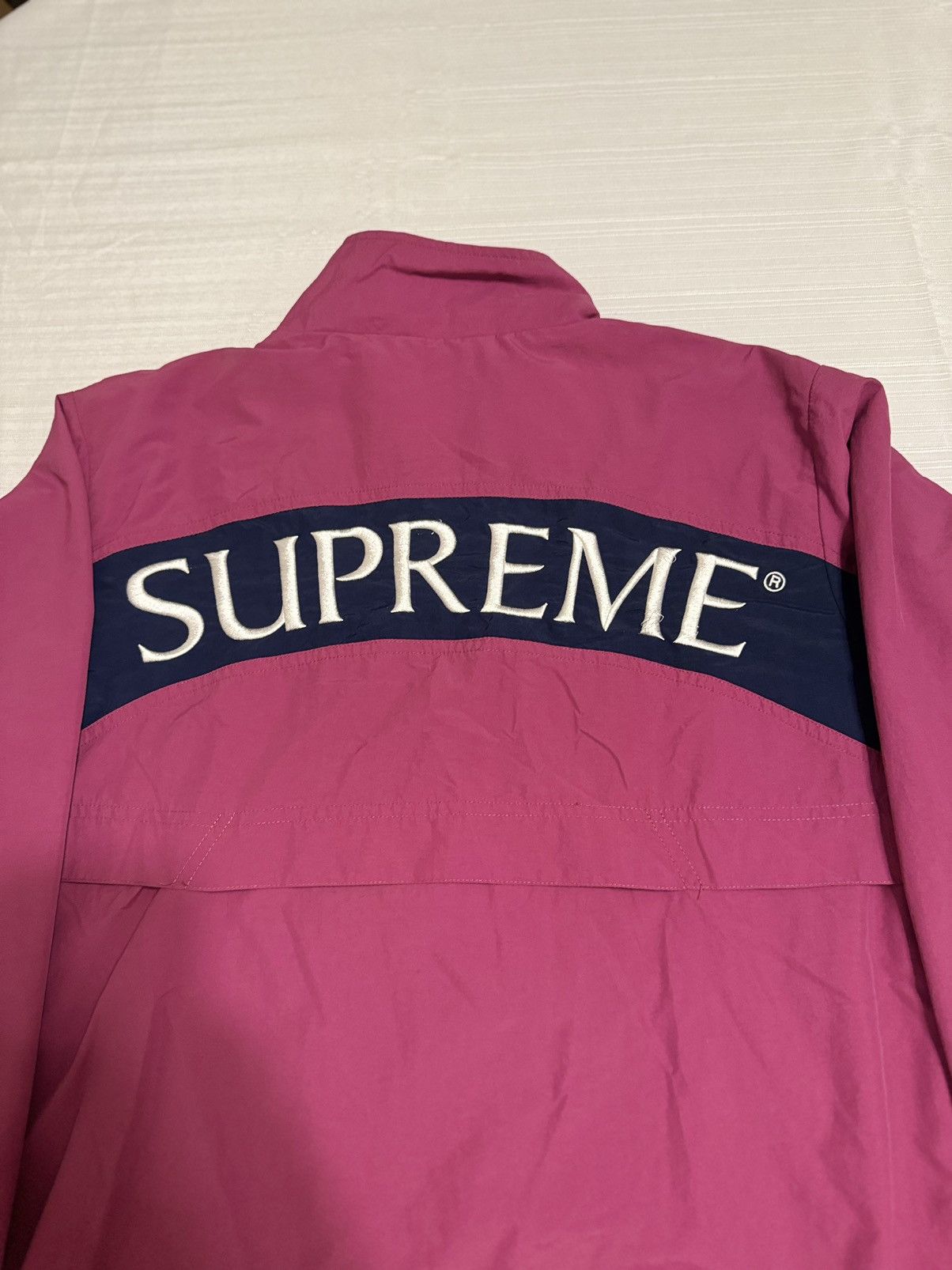 Supreme Supreme Arc Logo Track Jacket (Magenta, FW17) Size US L / EU 52-54 / 3 - 1 Thumbnail