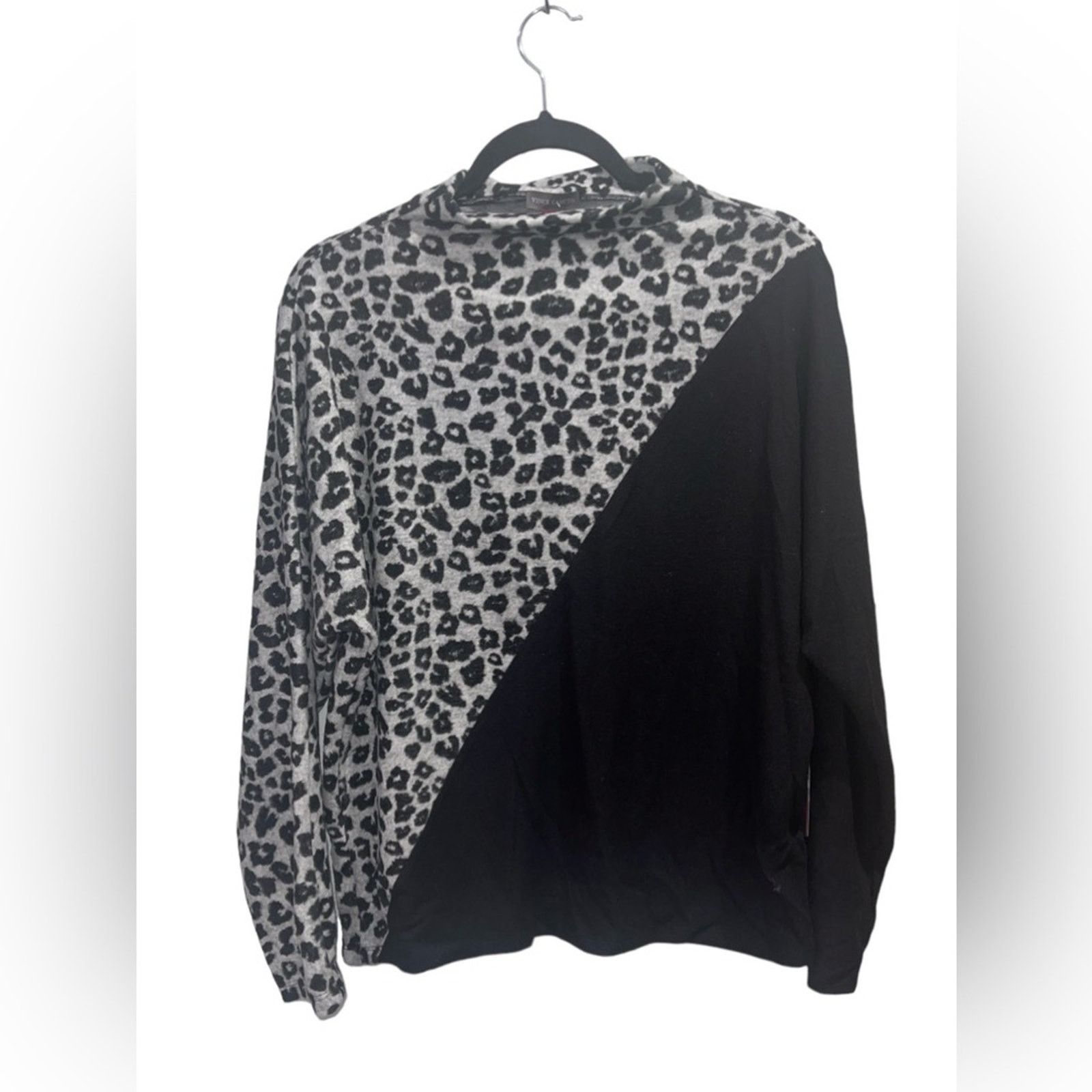 Vince Camuto VINCE CAMUTO Gray Leopard Jacquard Cozy Dolman Sleeve Top Size XS / US 0-2 / IT 36-38 - 2 Thumbnail