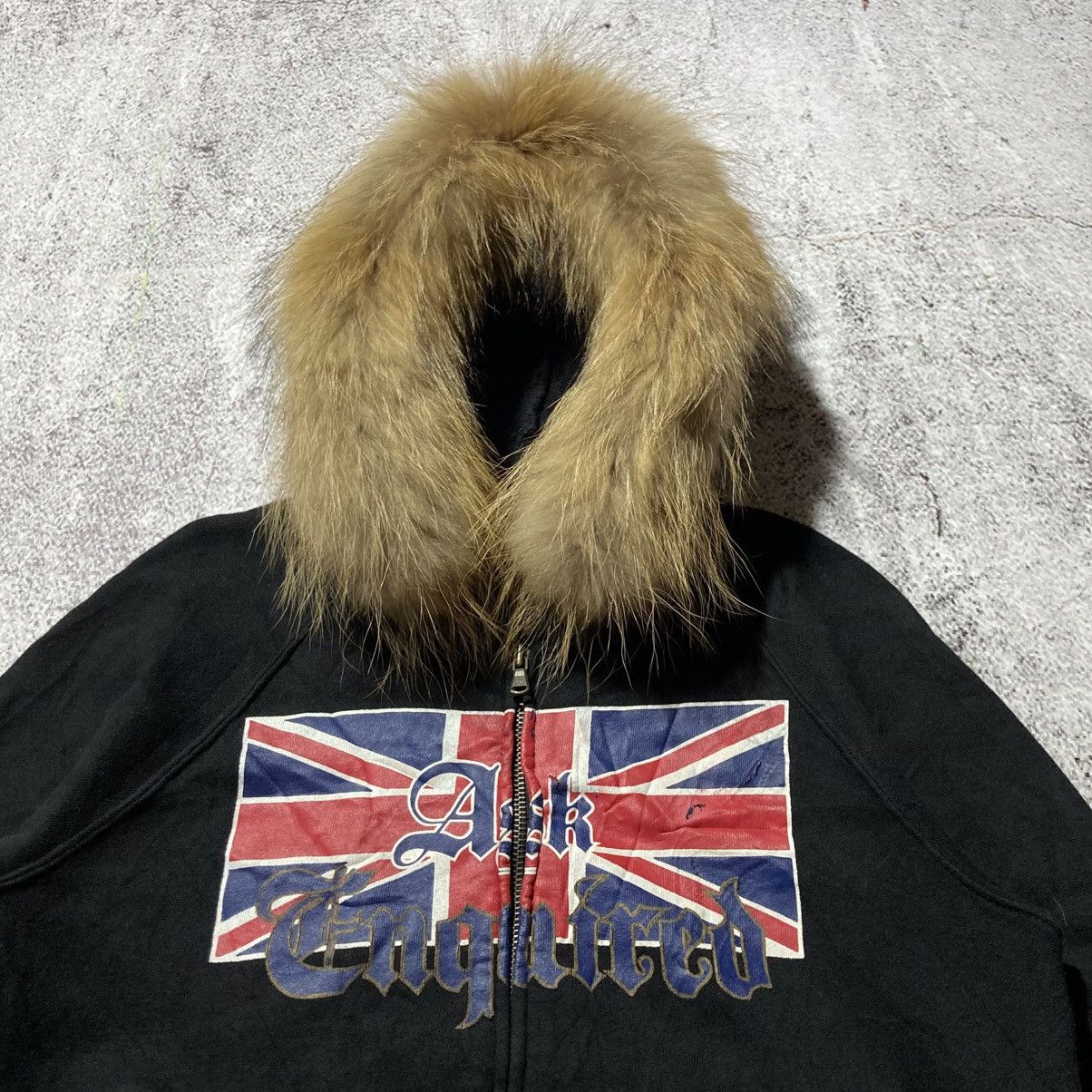Japanese Brand 2000s Ask England Big Logo Fur Ziphoodie Black Punk Style Size US M / EU 48-50 / 2 - 4 Thumbnail