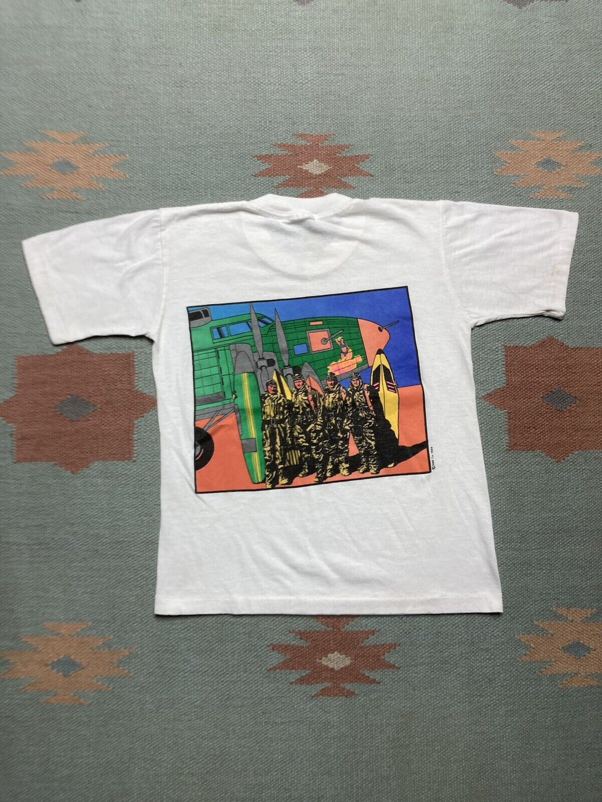 Vintage 80s t shirt Hobie surf force fighter jet youth L baby tee Size XS / US 0-2 / IT 36-38 - 1 Thumbnail