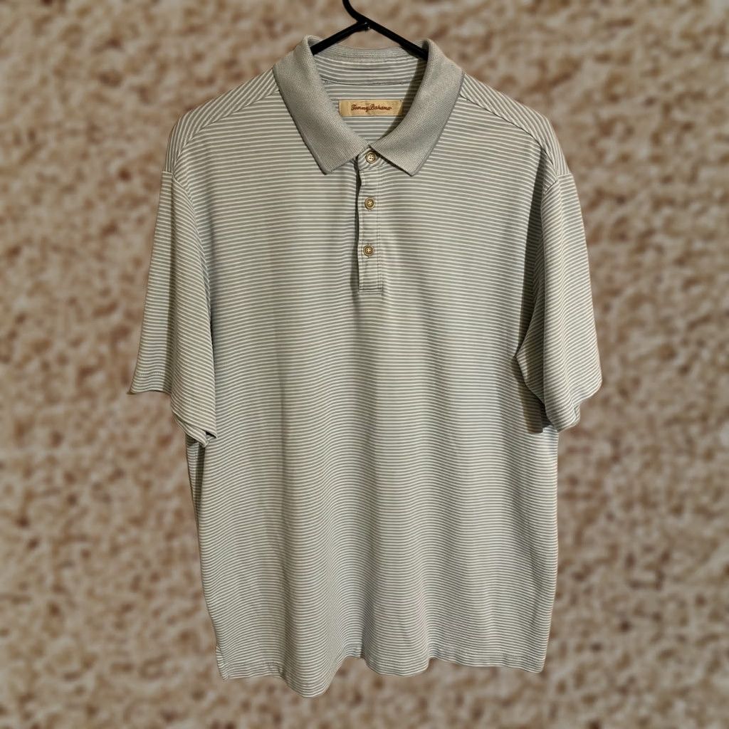 Tommy Bahama Tommy Bahama Relax Polo Shirt Men's L Light Blue Stripes Modal Polyester S/S Size US L / EU 52-54 / 3 - 1 Thumbnail