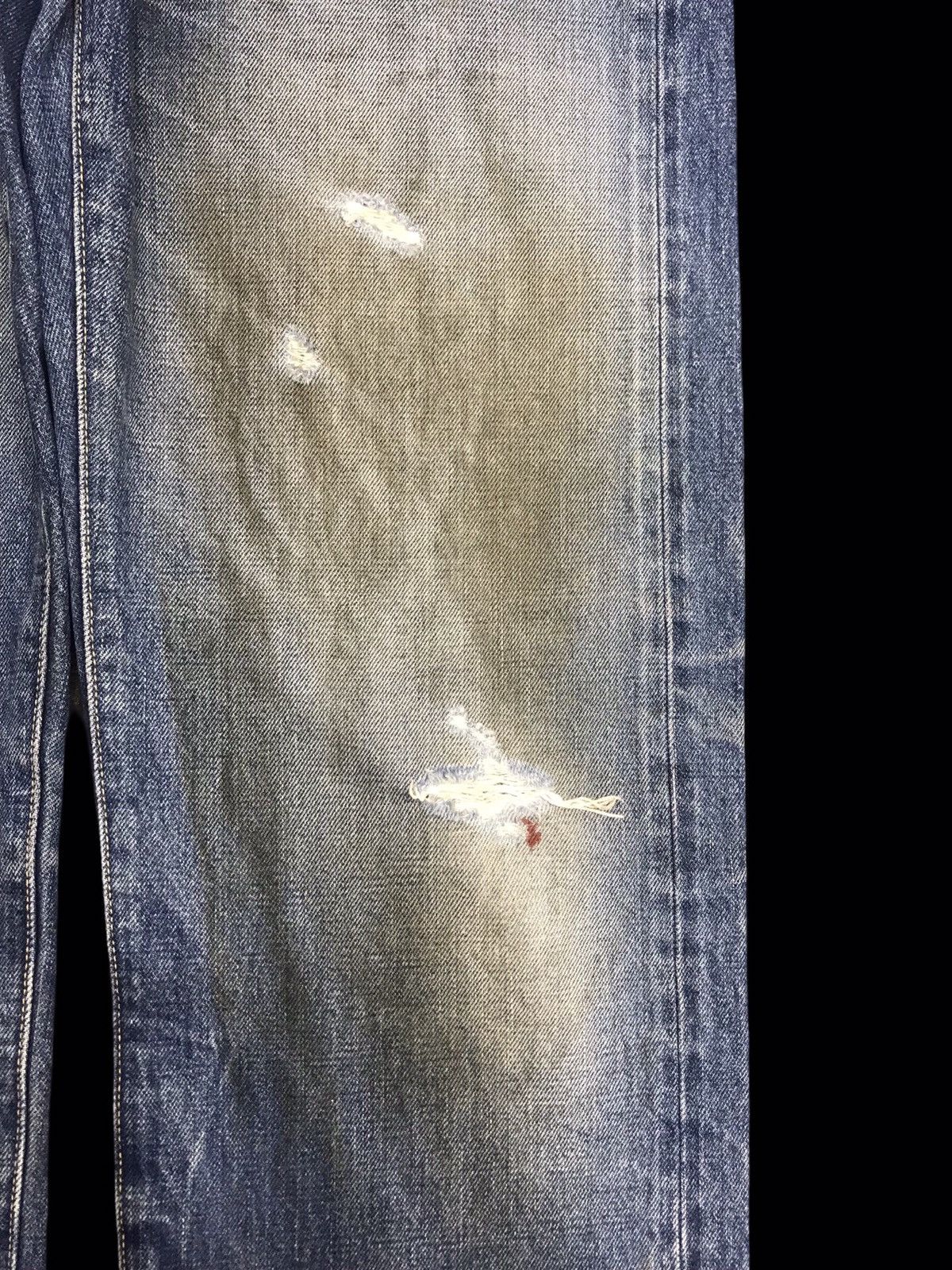 Japanese Brand × KURO 💥ARCHIVAL💥KURO "ANARCHISM" DIRTY COOL WHISKER DENIM F117 Size US 32 / EU 48 - 5 Thumbnail