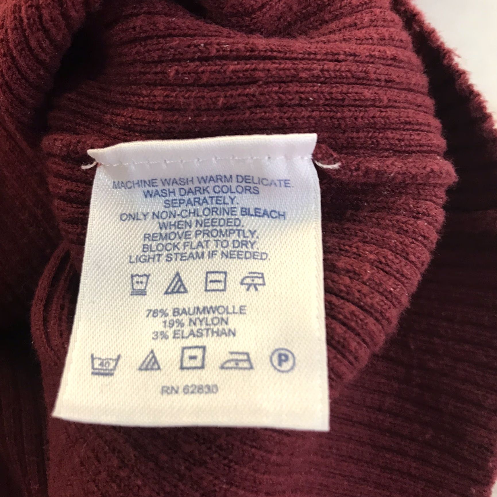 Lands' End Lands' End Women's Blouse Shirt Dress Casual Fall Winter XL Burgundy Cotton Spandex Nylon V-Neck Pullover Size XL / US 12-14 / IT 48-50 - 6 Thumbnail