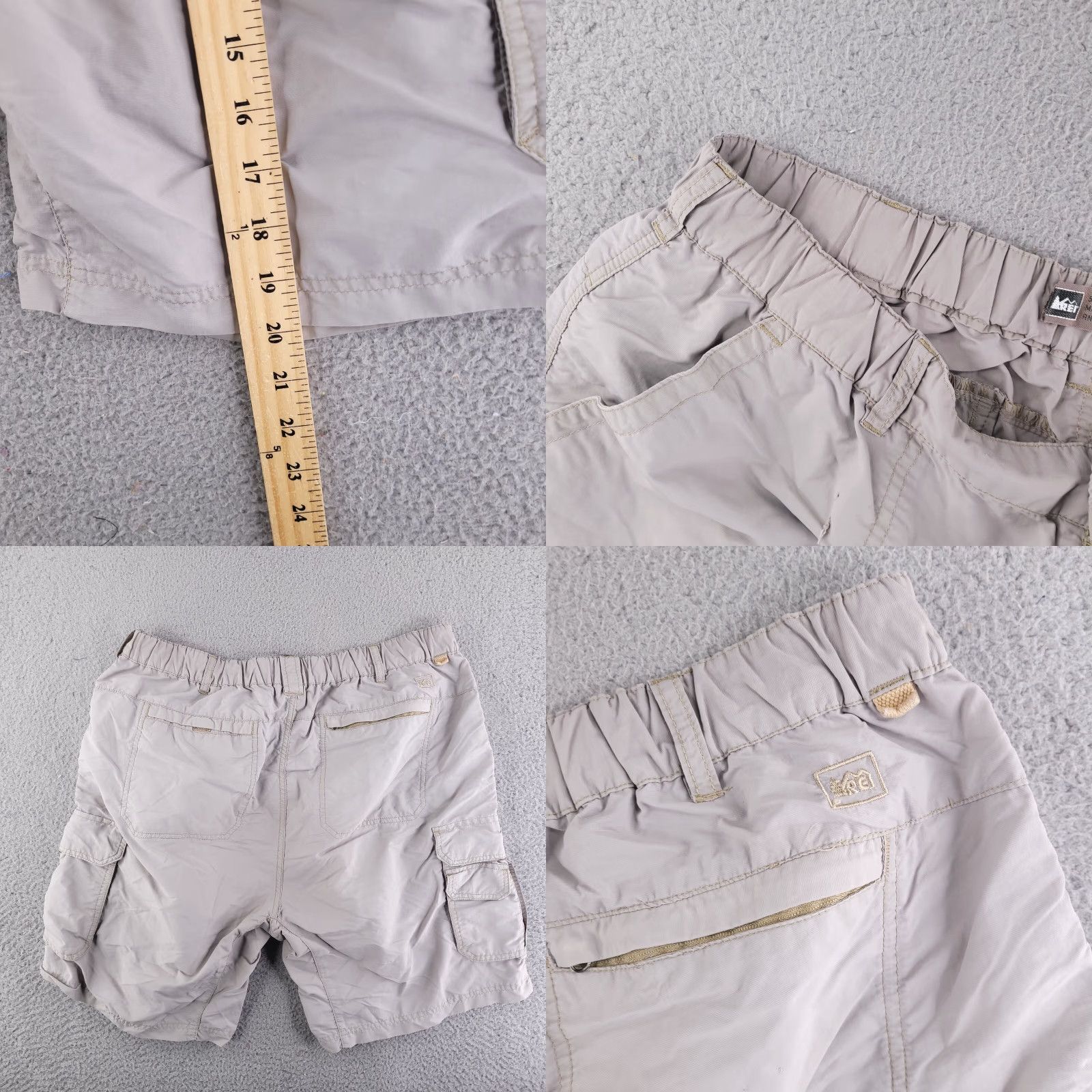 Vintage REI Cargo Nylon Shorts Mens XL Beige Outdoor I think there's too many words; but follow strictly. Size US 36 / EU 52 - 8 Thumbnail