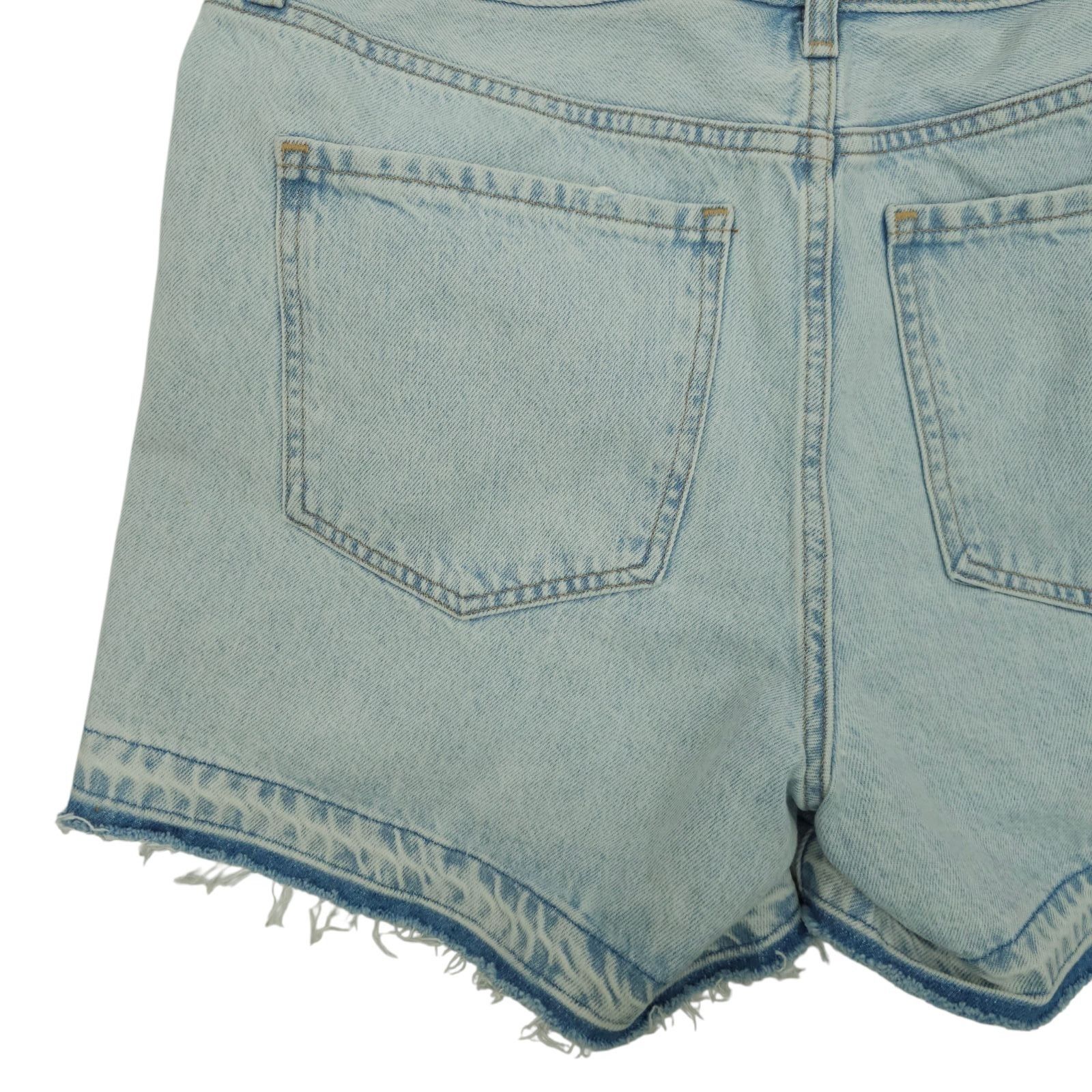 Express Express Denim Shorts Womens 10 Light Wash Boho Mid Rise Raw Size 32" / US 10 / IT 46 - 15 Thumbnail