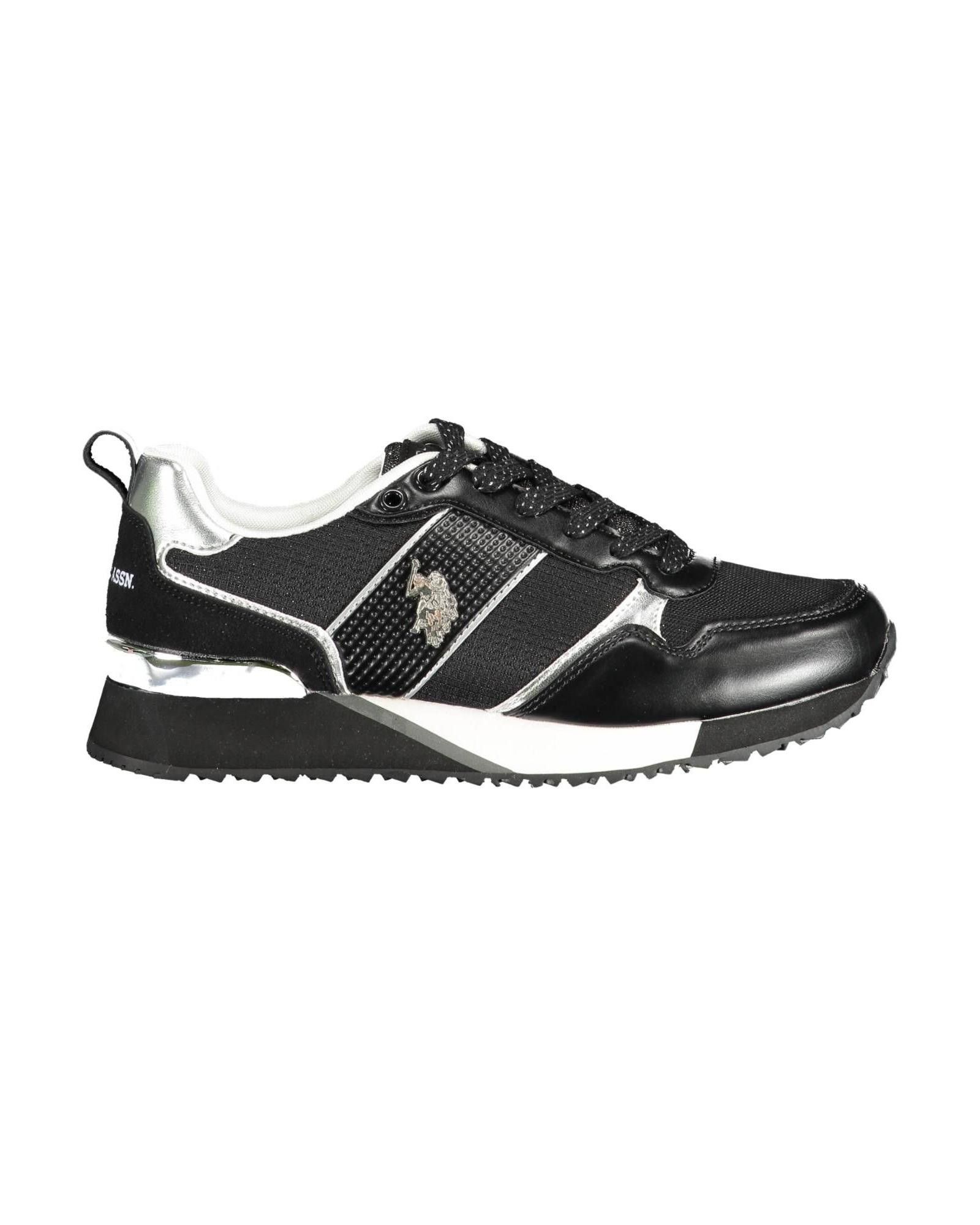 image of U S Polo Assn Contrasting Detail Lace-Up Sneaker With Memory Sole in White, Women's (Size 7)