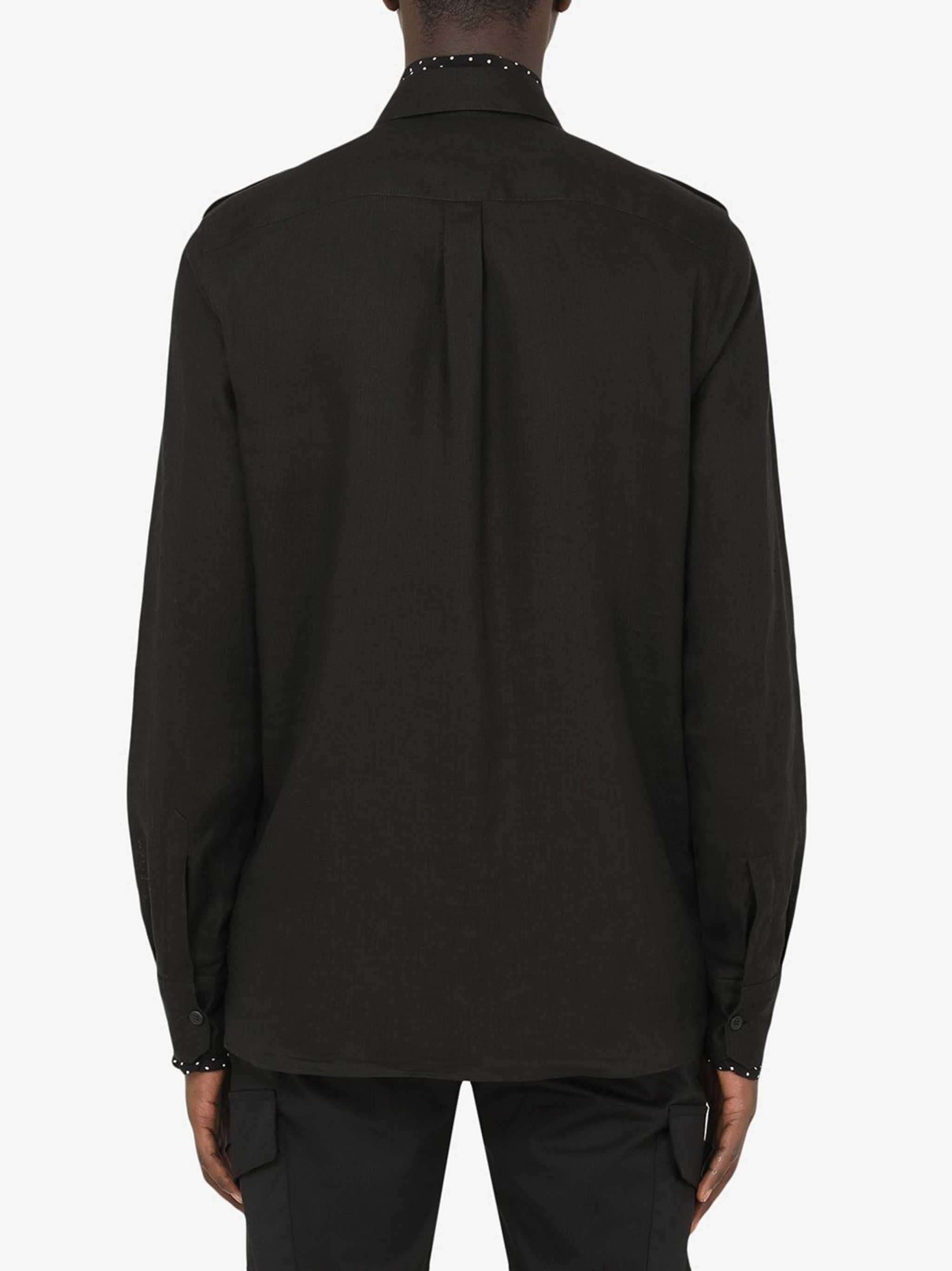 Dolce & Gabbana o1y0125 Linen Shirt in Black Size US S / EU 44-46 / 1 - 3 Thumbnail