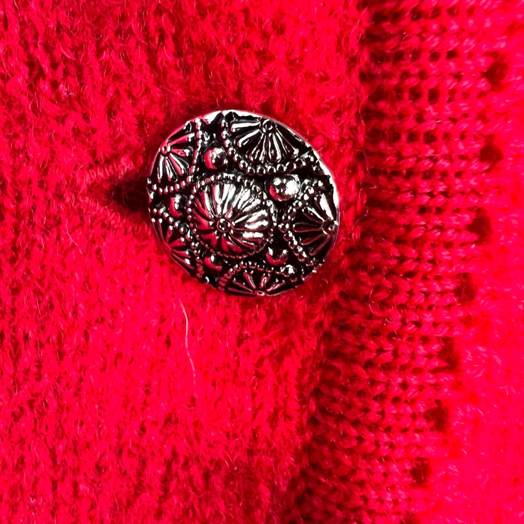 Vintage VINTAGE Tally Ho Wool Cardigan Sweater Womens Size 8 Red V-Neck Tight Knit Long Sleeve 90s Size M / US 6-8 / IT 42-44 - 2 Thumbnail