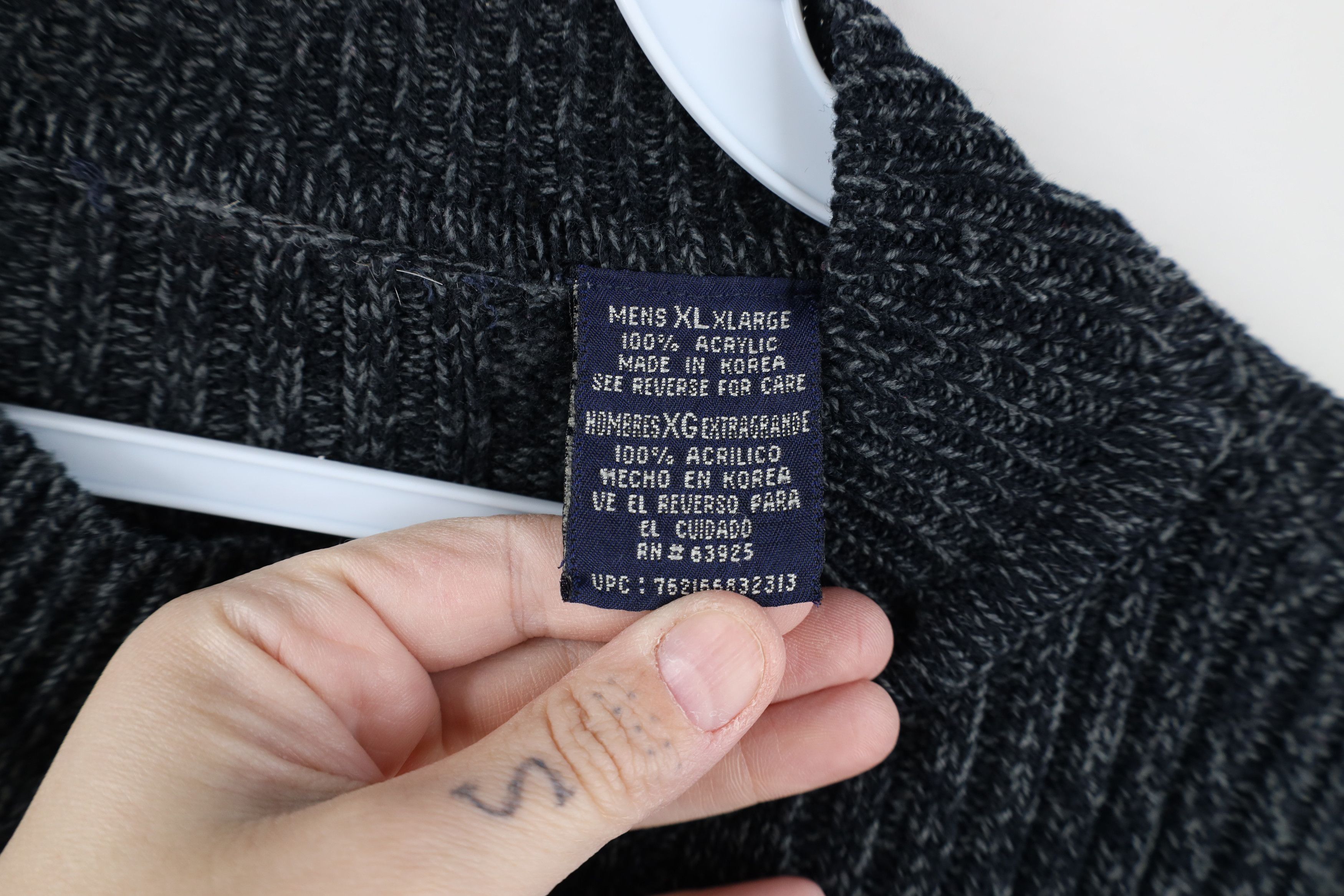 Vintage Vintage 90s Streetwear Chunky Ribbed Knit Sweater Gray Size US XL / EU 56 / 4 - 4 Thumbnail
