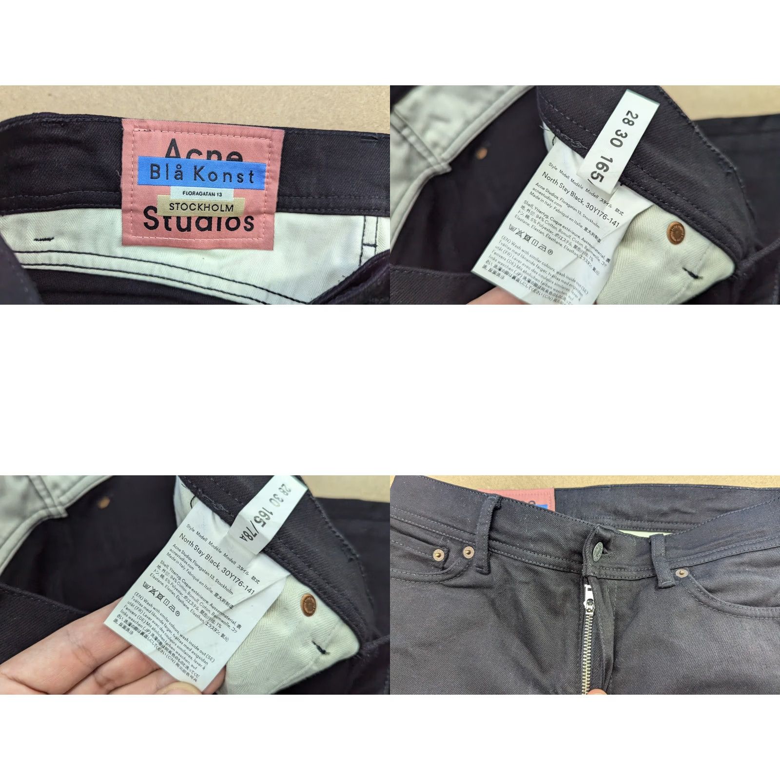 Acne Studios Acne Studios North Stay Womens Jeans W29 L29 Denim Straight Mid Rise Black Size 24" / US 00 / IT 34 - 10 Thumbnail