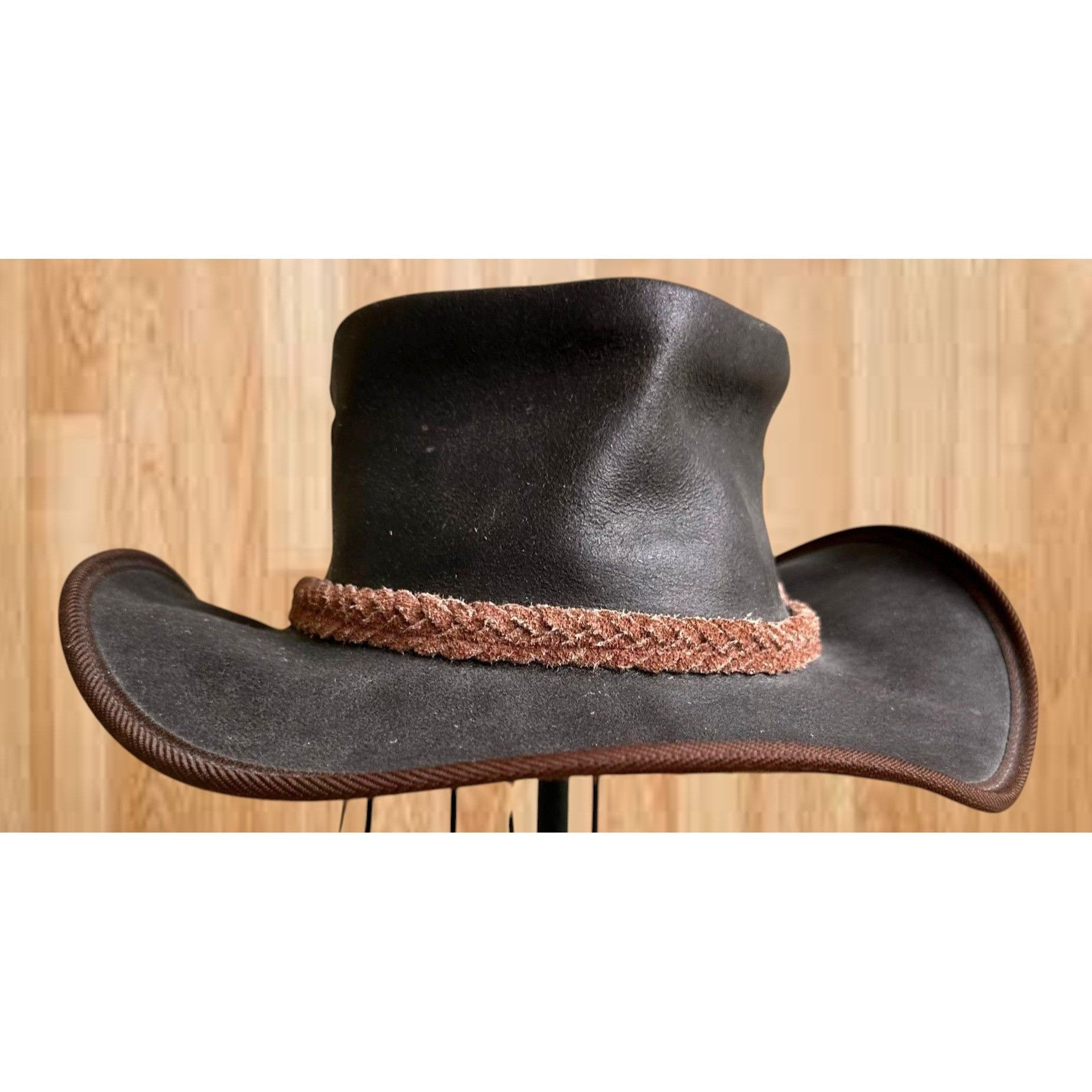 Vintage Vintage Australian Geographic Leather Hat Large 59 Brown Au Size ONE SIZE - 1 Thumbnail
