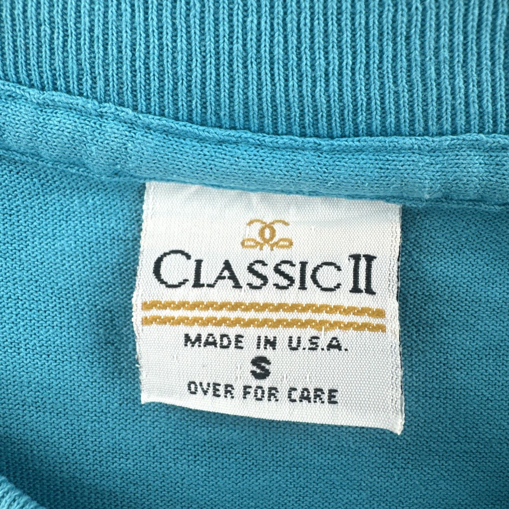 Vintage VINTAGE Classics II T-Shirt Pocket Blue 90s Crew Neck Short Sleeve Men's Small United States Made in USA 90s Men's Small Pocket T-Shirt Size US S / EU 44-46 / 1 - 7 Thumbnail