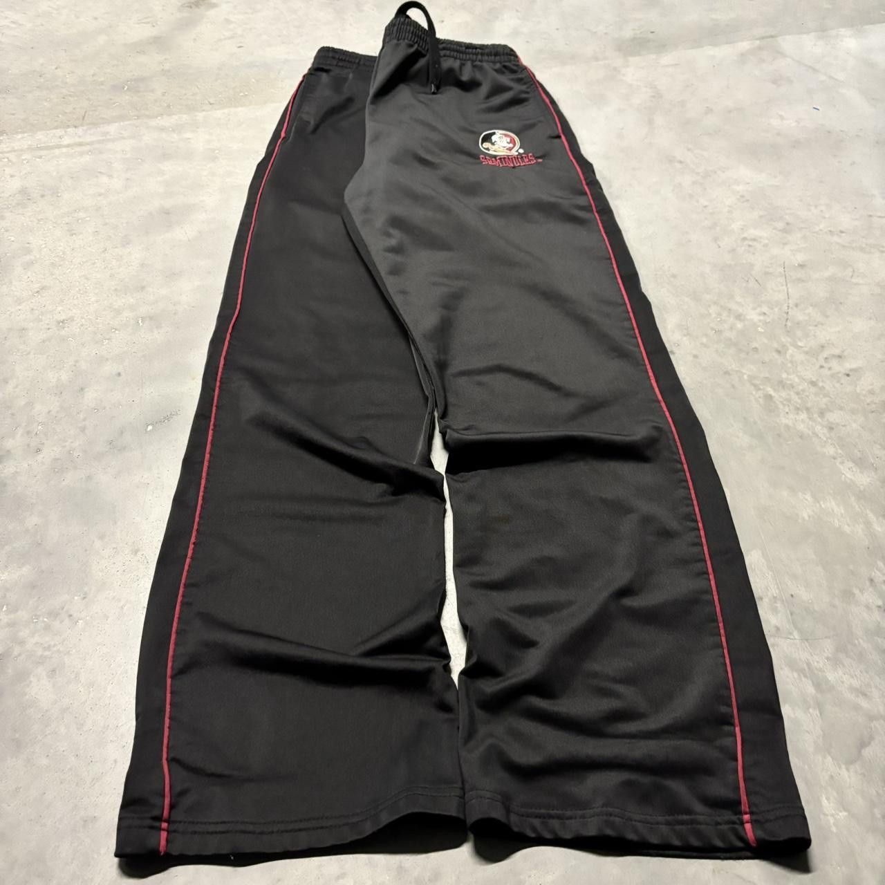 Japanese Brand × Vintage Crazy Vintage Y2K/2000s Baggy Black FSU Striped Track Pants! Size US 32 / EU 48 - 3 Thumbnail