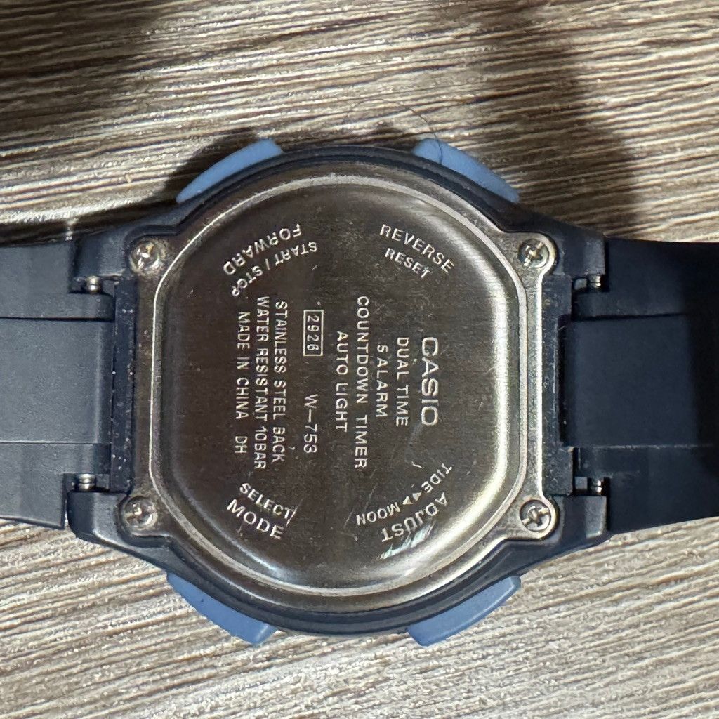 Casio Casio W753 Watch Tide Graph Moon Phase 100M Water Resistant Size ONE SIZE - 8 Thumbnail