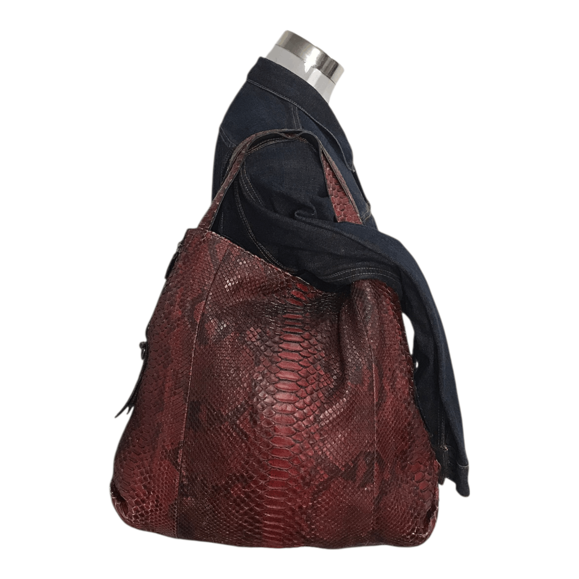 Genuine Leather Snake Skin Leather Tote Bag Size ONE SIZE - 1 Thumbnail