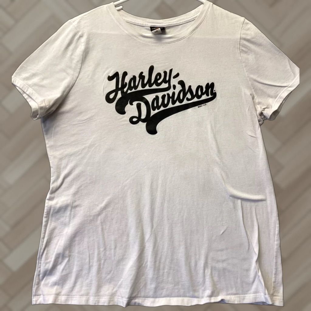 Harley Davidson Harley-Davidson Shirt Women XL White Crew Neck Cotton T-Shirt 110-15 Womens Size XL / US 12-14 / IT 48-50 - 1 Thumbnail