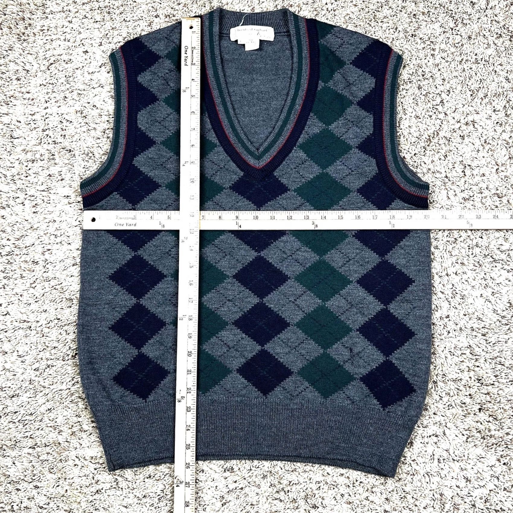 Vintage VINTAGE Tricots St Raphael Argyle Sweater Vest Men Medium Virgin Wool Knit Shirt Size US M / EU 48-50 / 2 - 7 Thumbnail