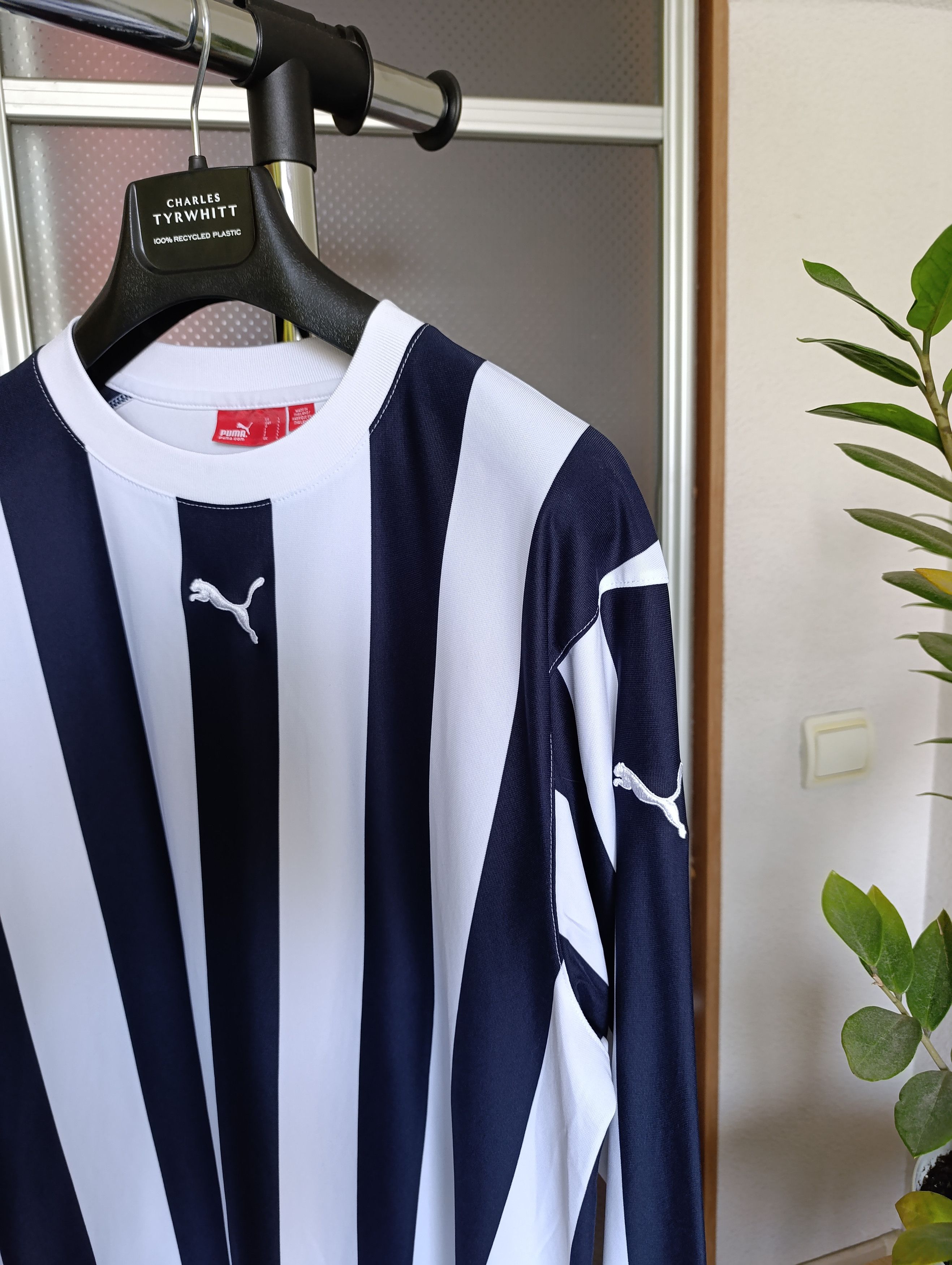 Puma × Vintage PUMA LONG SLEEVE STRIPED SHIRT CREW NECK FOOTBALL JERSEY Size US L / EU 52-54 / 3 - 3 Thumbnail
