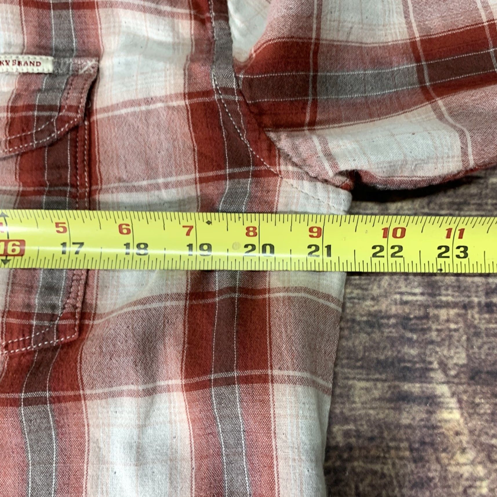 Lucky Brand Lucky Brand Mens Shirt Large Red Plaid Snap Button Up Long Sleeve Classic Fit Shirt Size US L / EU 52-54 / 3 - 4 Thumbnail