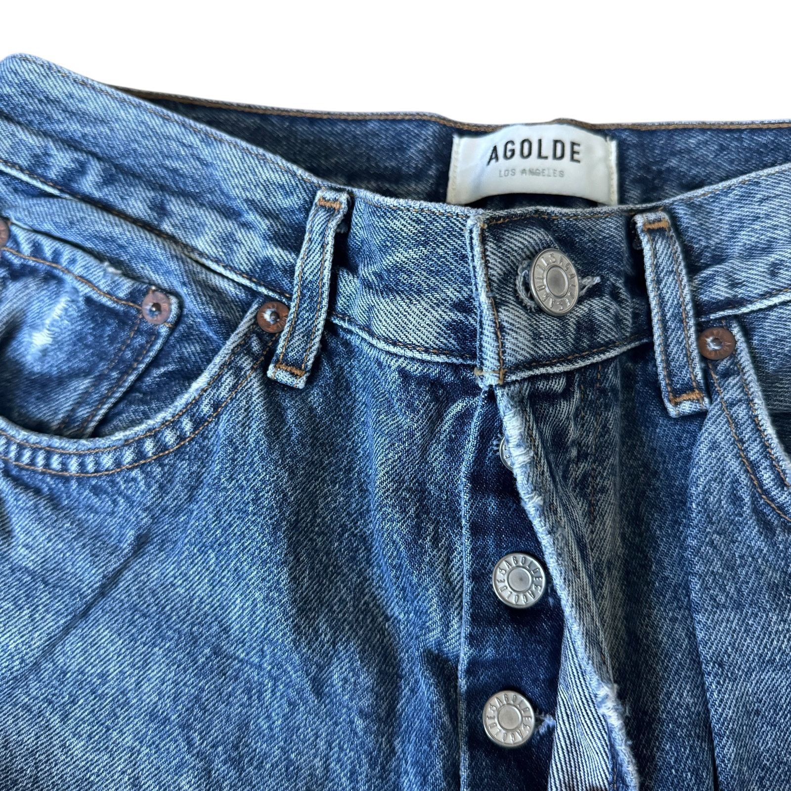 Agolde AGOLDE Lana Straight Jean Backdrop Distressed Size 28" / US 6 / IT 42 - 5 Thumbnail