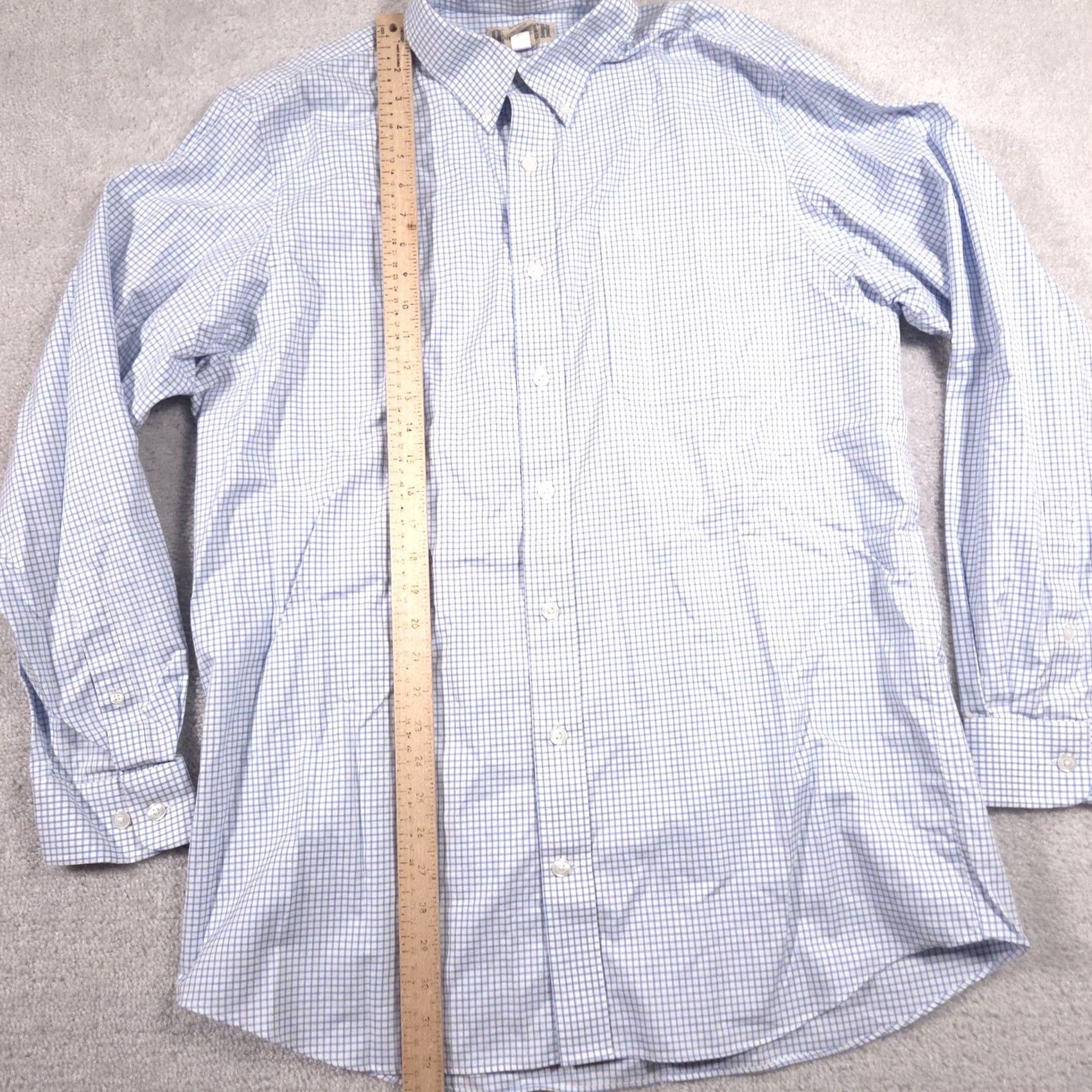 Duluth Trading Company Duluth Trading Co Shirt Mens LT Blue Check Button-Down Long Sleeve Button Up Collared 100% Cotton Big & Tall Size US L / EU 52-54 / 3 - 7 Thumbnail