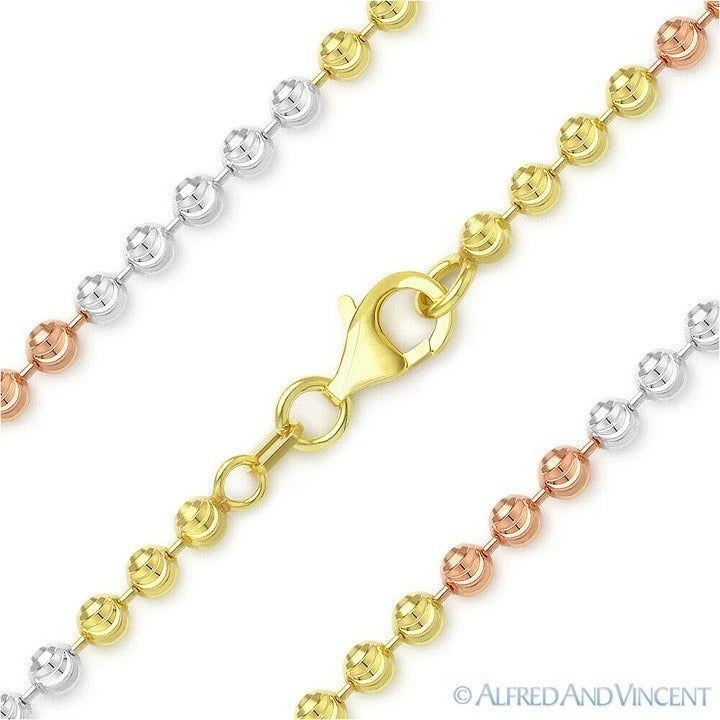 Other Moon-Cut Ball Bead Link Chain Bracelet in Tri-Tone Size ONE SIZE - 1 Thumbnail
