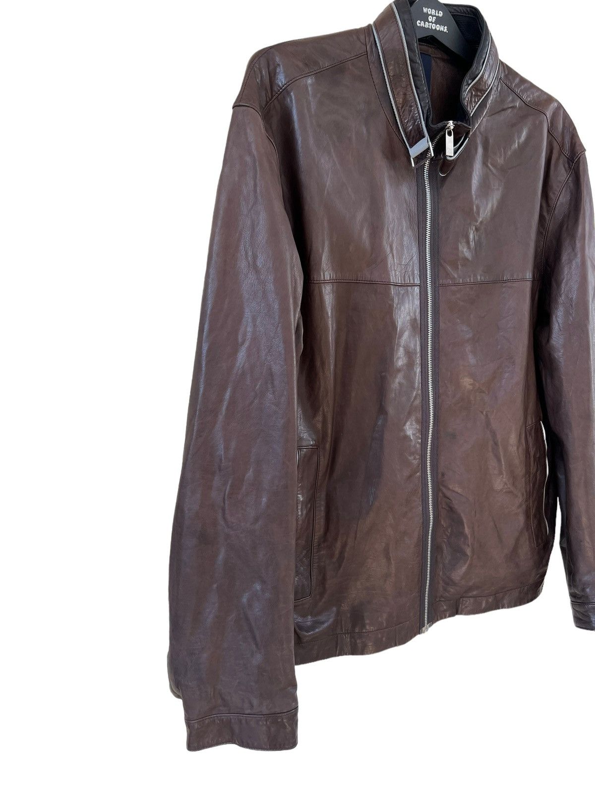 Ermenegildo Zegna Zegna Sport Patina Brown Leather Jacket Size US XXL / EU 58 / 5 - 11 Thumbnail