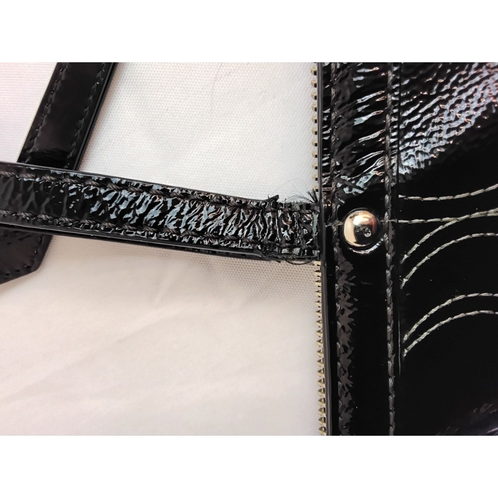 Coach Coach Signature Stitch Tote Bag Black Patent Leather Size ONE SIZE - 17 Thumbnail