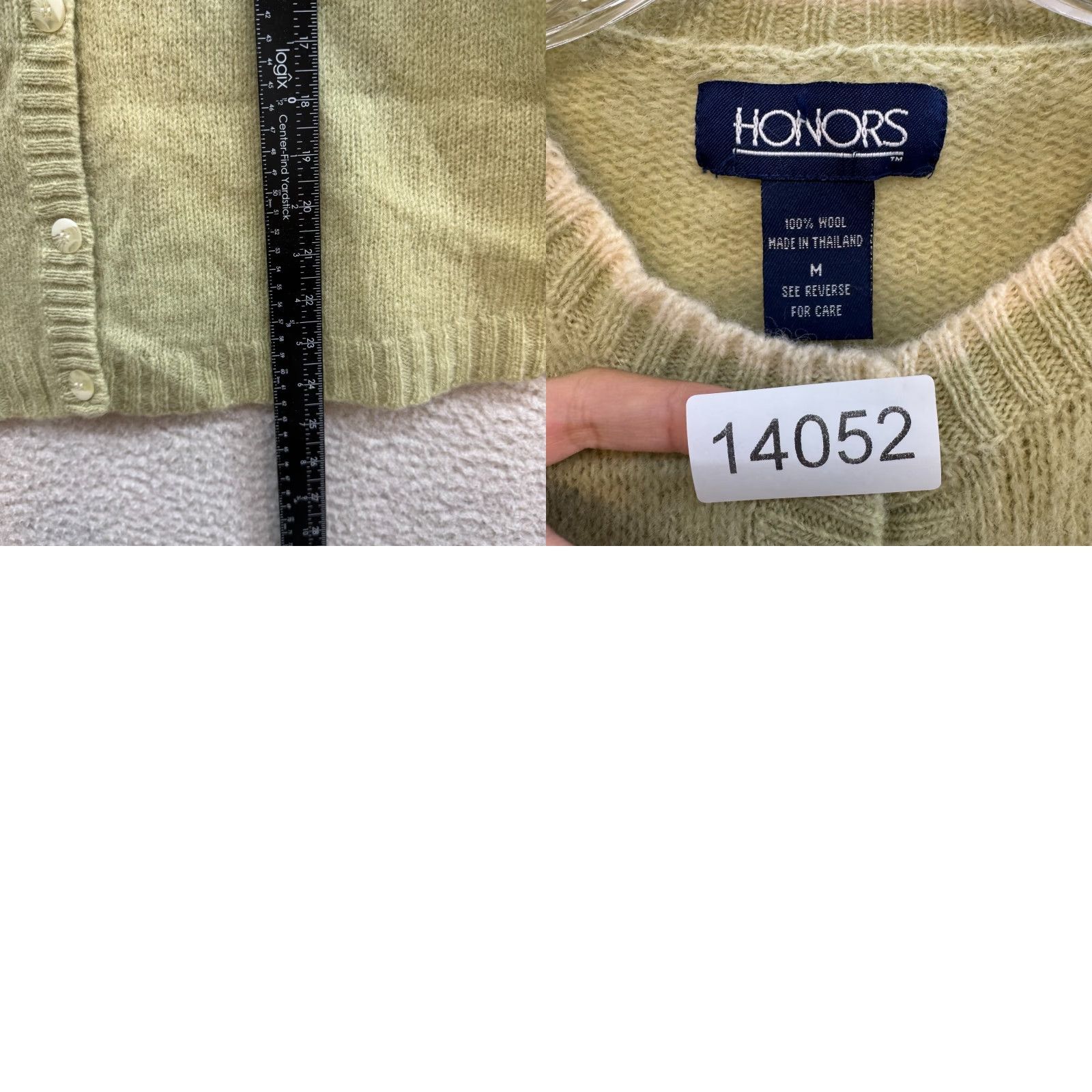 Vintage VINTAGE Honors Wool Cardigan Sweater Medium Womens Green Knit 1990s M Wool Green Womens Size M / US 6-8 / IT 42-44 - 8 Thumbnail