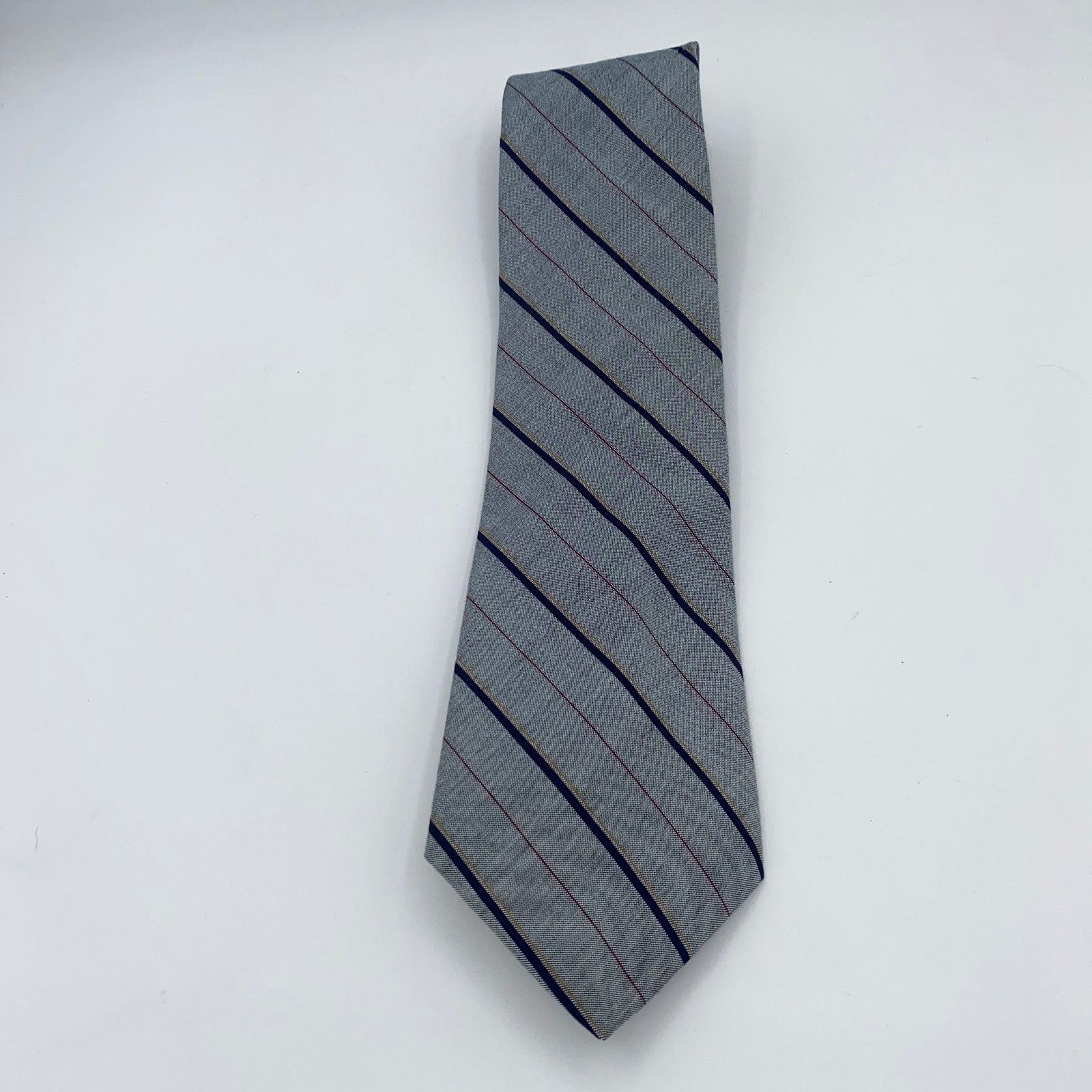 Other Hill & Archer Gray Blue Red Striped Neck Tie Men's 56.5" Size ONE SIZE - 1 Thumbnail