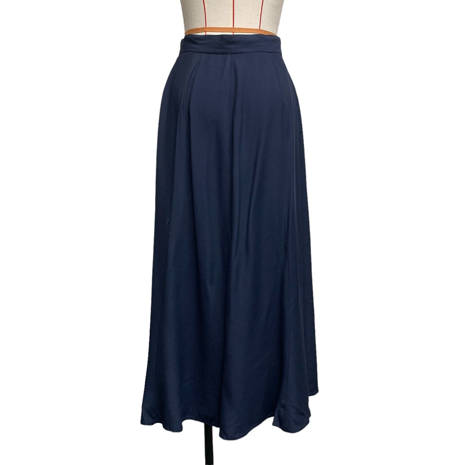 Vintage Vintage Stage Blue Button Front Flowy High Waist Skirt Size 28" / US 6 / IT 42 - 6 Thumbnail