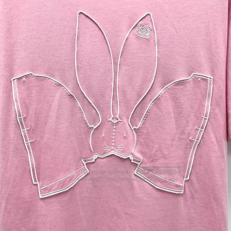Loewe Loewe Pink rabbit letter embroidered cotton round neck sho Size S / US 4 / IT 40 - 4 Thumbnail