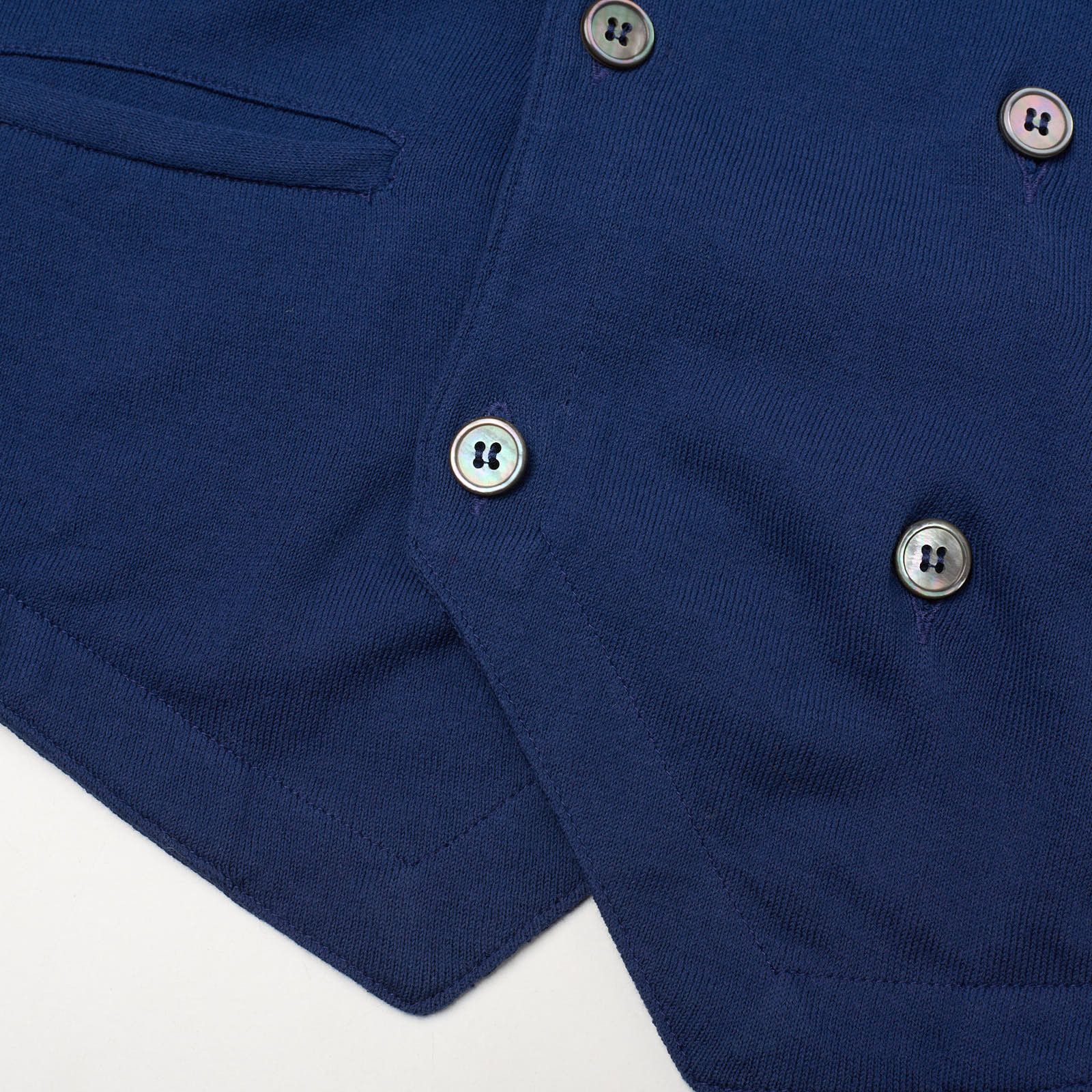 Gran Sasso GRAN SASSO Navy Blue Cotton Knit DB Vest Waistcoat Size US S / EU 44-46 / 1 - 4 Thumbnail