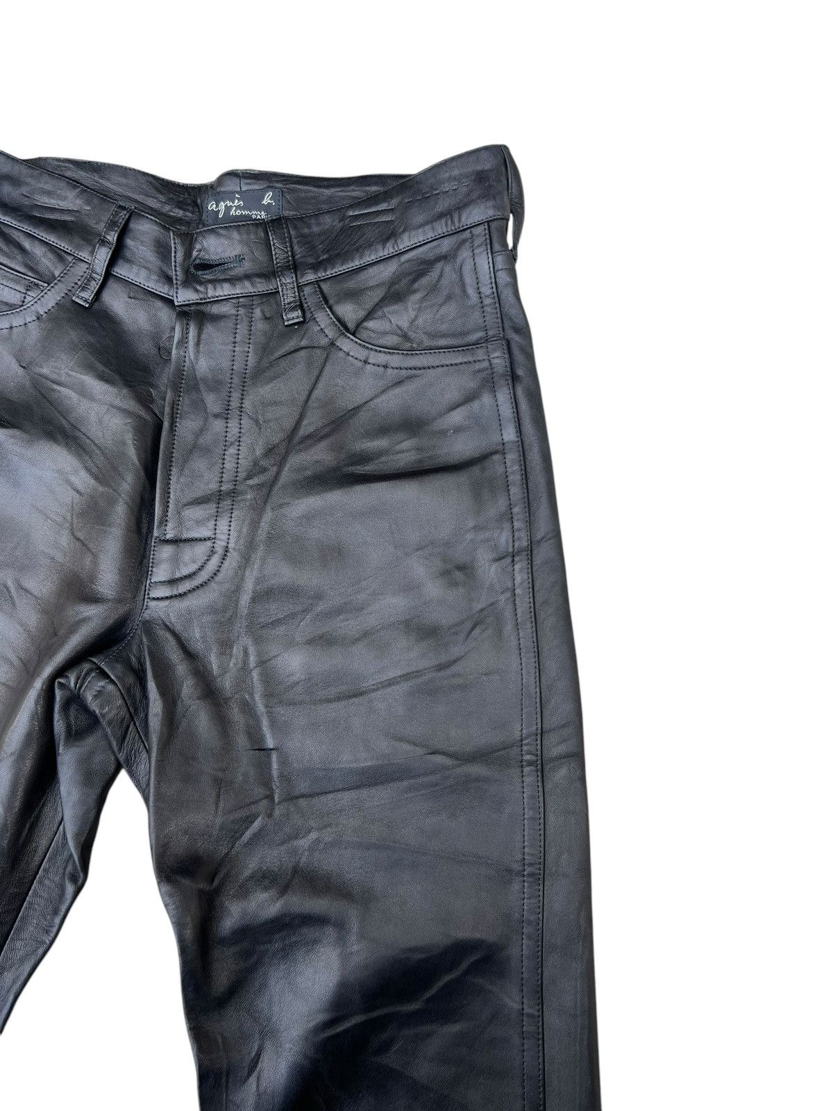 agnes b. VTG Agnes B. Homme Paris France Napa Sheepskin Leather Jeans Size US 28 / EU 44 - 9 Thumbnail