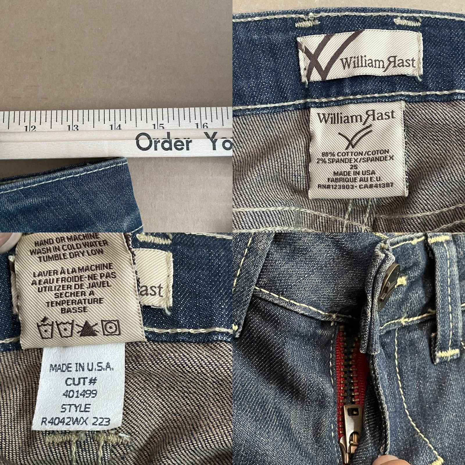 Vintage VINTAGE William Rast Jeans Womens 25 Blue Amie Ultra Skinny Capri Wash Ladies Jeans Size 42" / US 20 - 9 Thumbnail