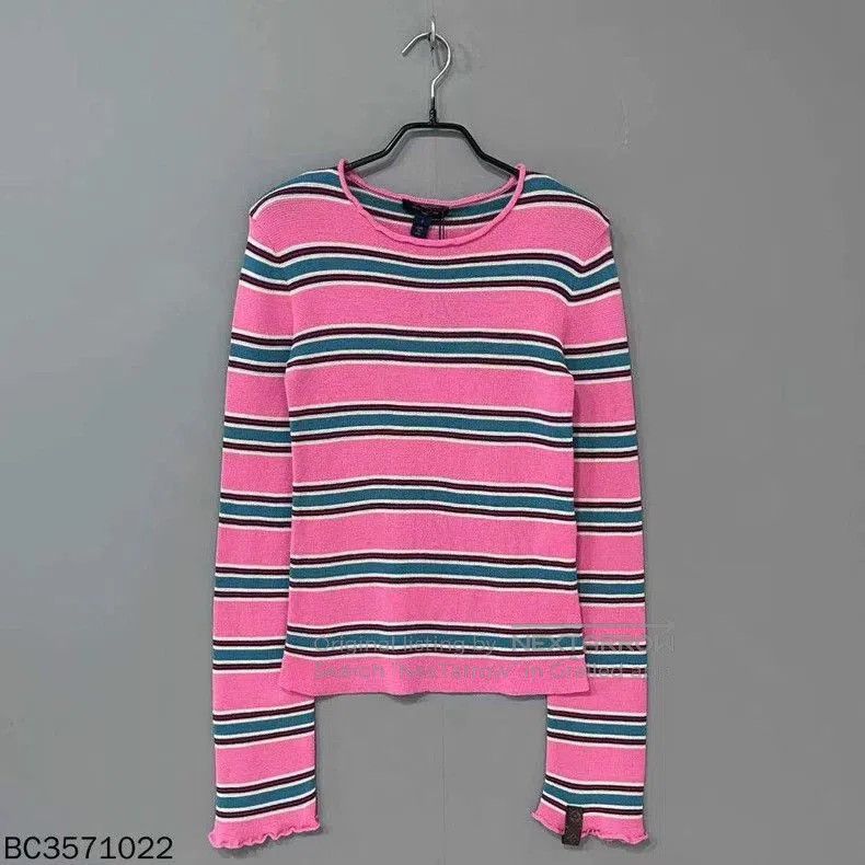 Louis Vuitton Pink Striped Round Neck Knit Top. Size US S / EU 44-46 / 1 - 1 Thumbnail