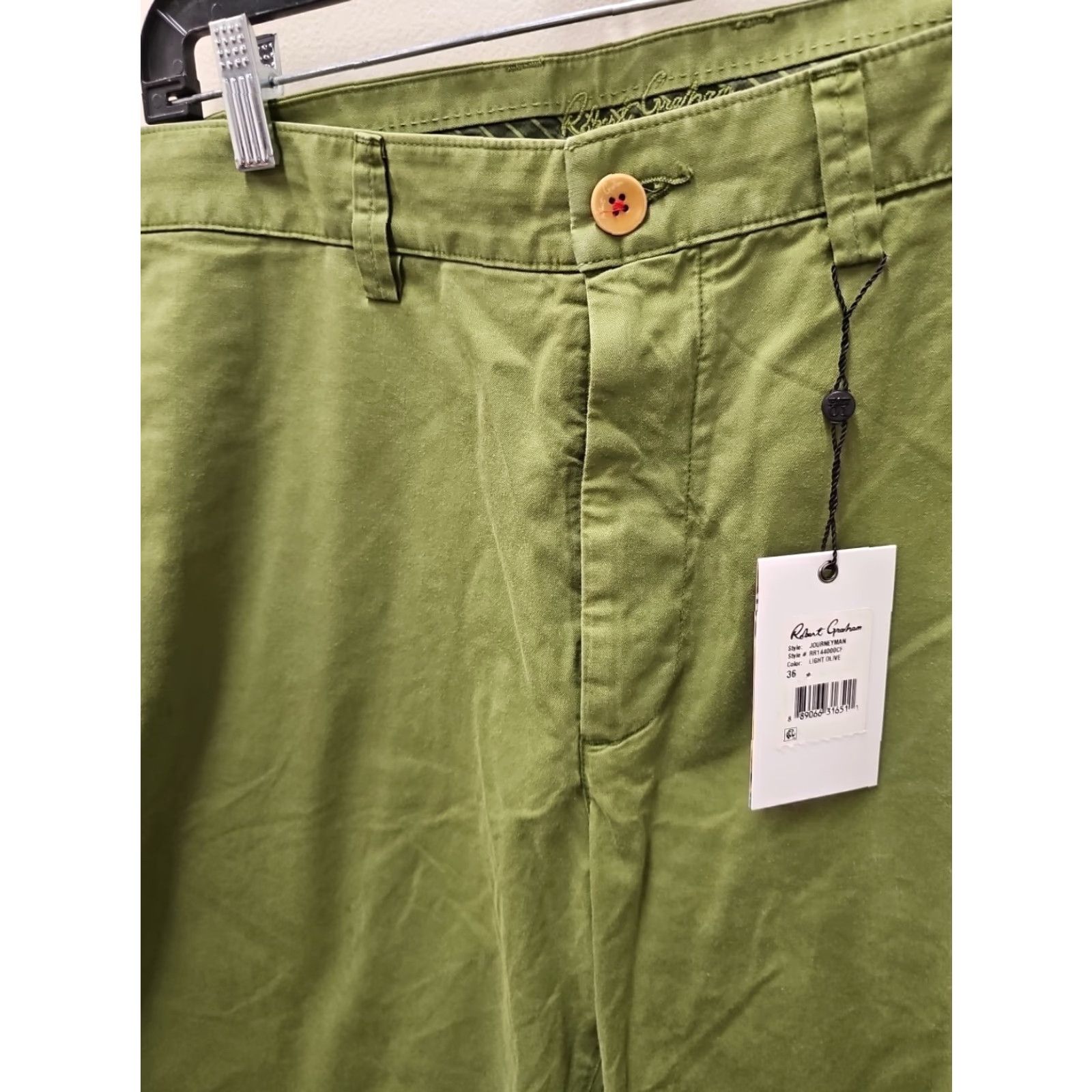 Robert Graham Robert Graham Men's Shorts, Classic Fit JOURNEYMAN Green 36 Casual Modern Waist 36in Inseam 9in Cotton Summer Winter Mens Green Size US 36 / EU 52 - 4 Thumbnail