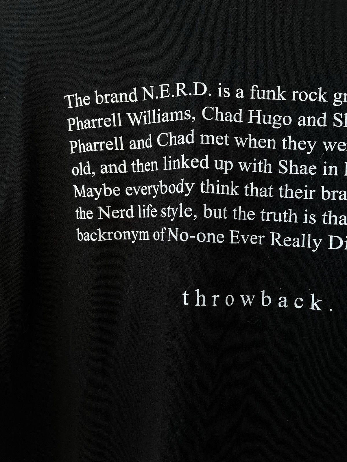 Pharrell Black t-shirt Throwback with Pharrell Williams, size L Size US L / EU 52-54 / 3 - 8 Thumbnail