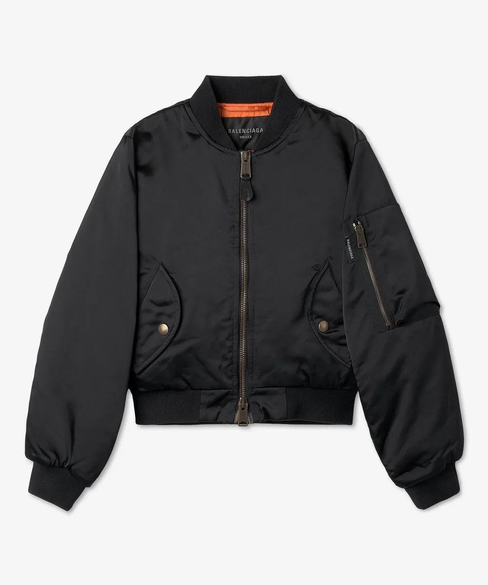 Balenciaga Balenciaga Shrunk Cropped Bomber Jacket Size US L / EU 52-54 / 3 - 1 Thumbnail