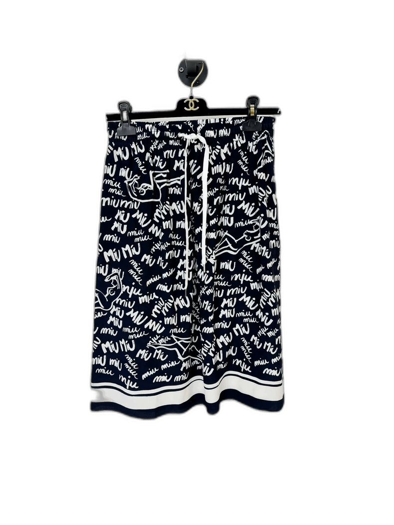 Prada Miu Miu Printed Silk Shorts for Summer-2506 Size 37" - 1 Thumbnail