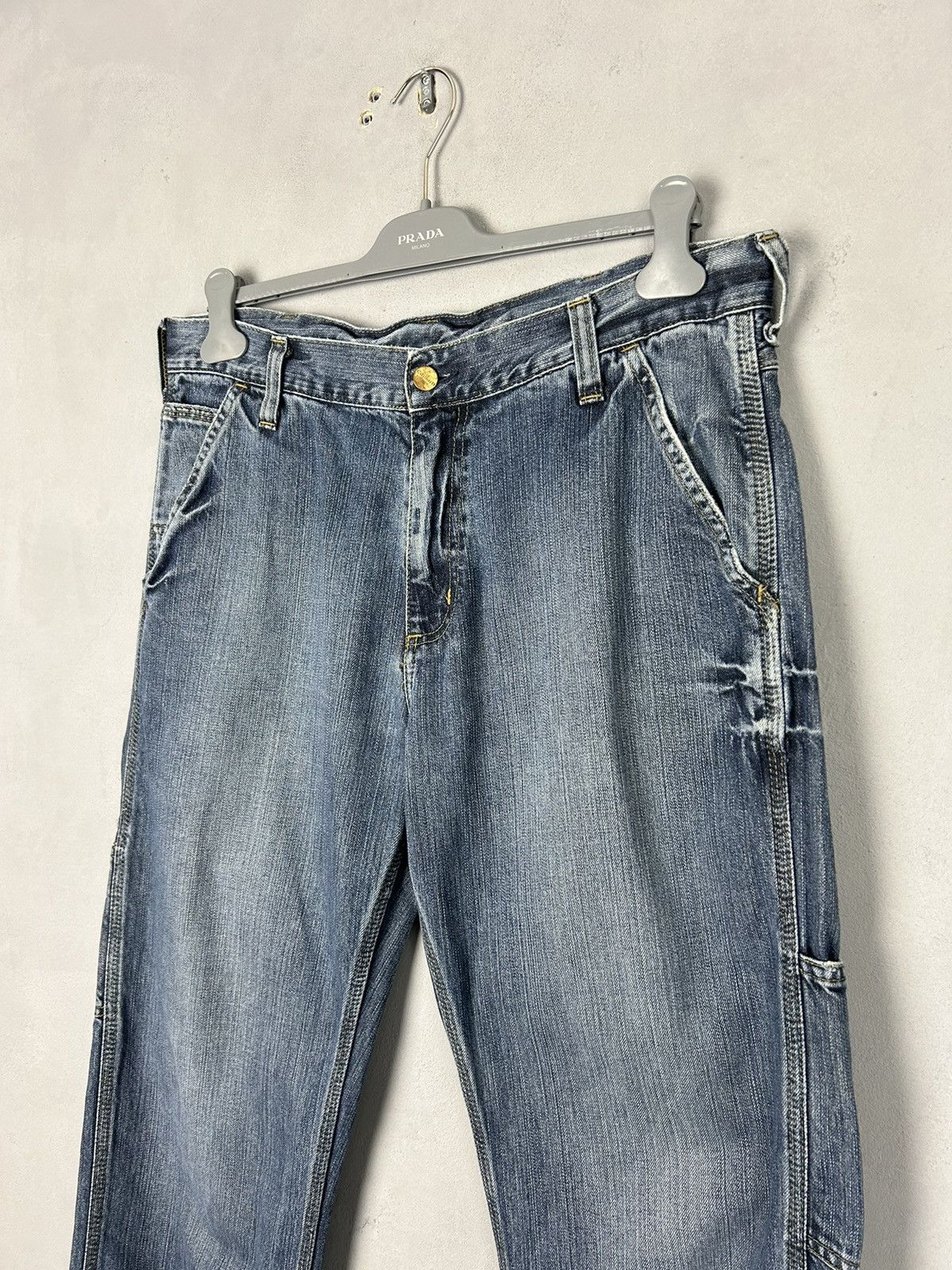 Carhartt Carhartt TRAX Carpenter Jeans 33x32 Blue Faded Distressed Size US 33 - 8 Thumbnail