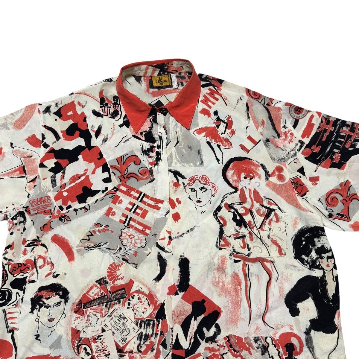 Fendi Vintage Fendi Silk Printed Shirt Giulietta El Romeo Size US L / EU 52-54 / 3 - 3 Thumbnail
