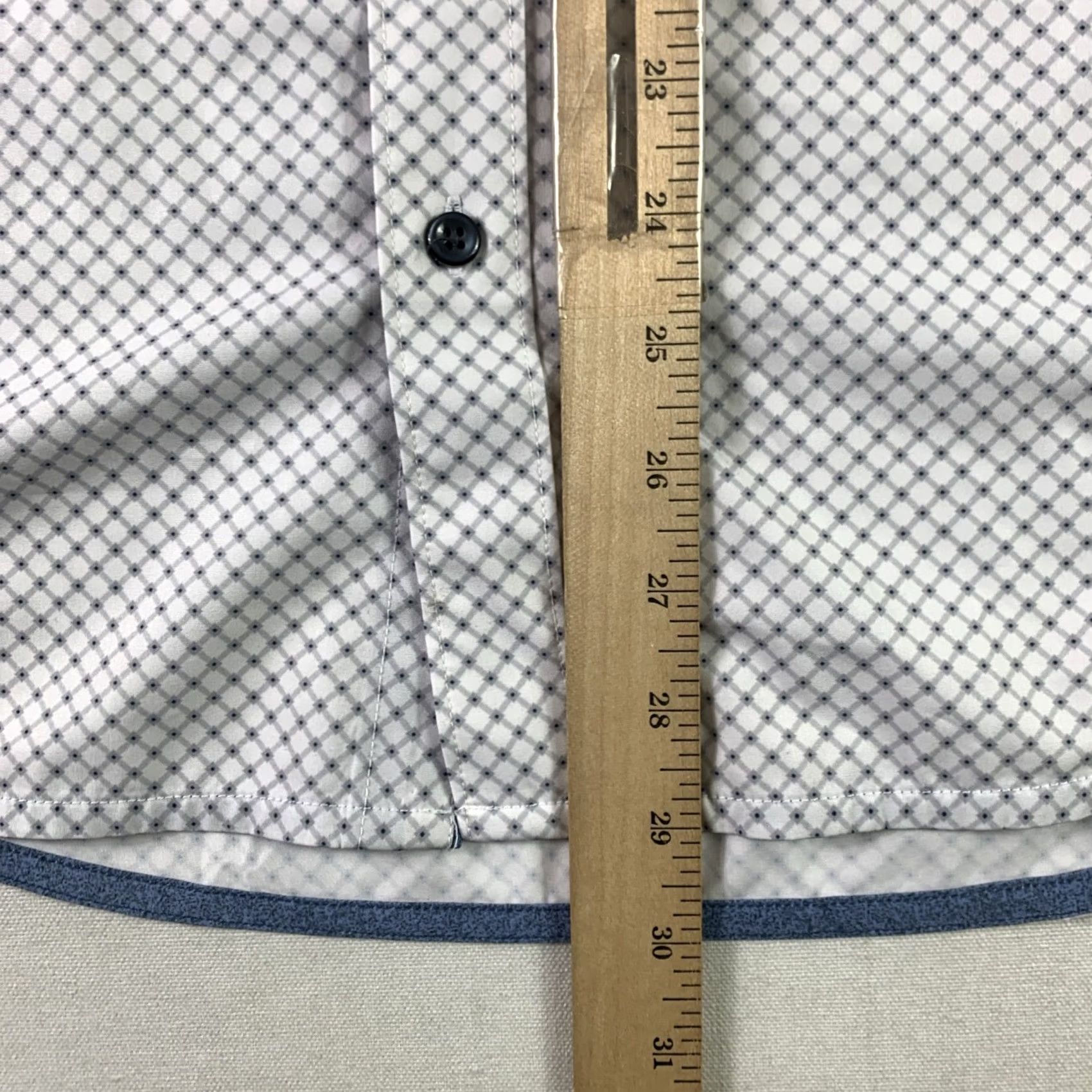 Vintage 7 Diamonds Long Sleeve Shirt Mens XL 4 Way Stretch Button Up Collar White Blue Size US XL / EU 56 / 4 - 5 Thumbnail