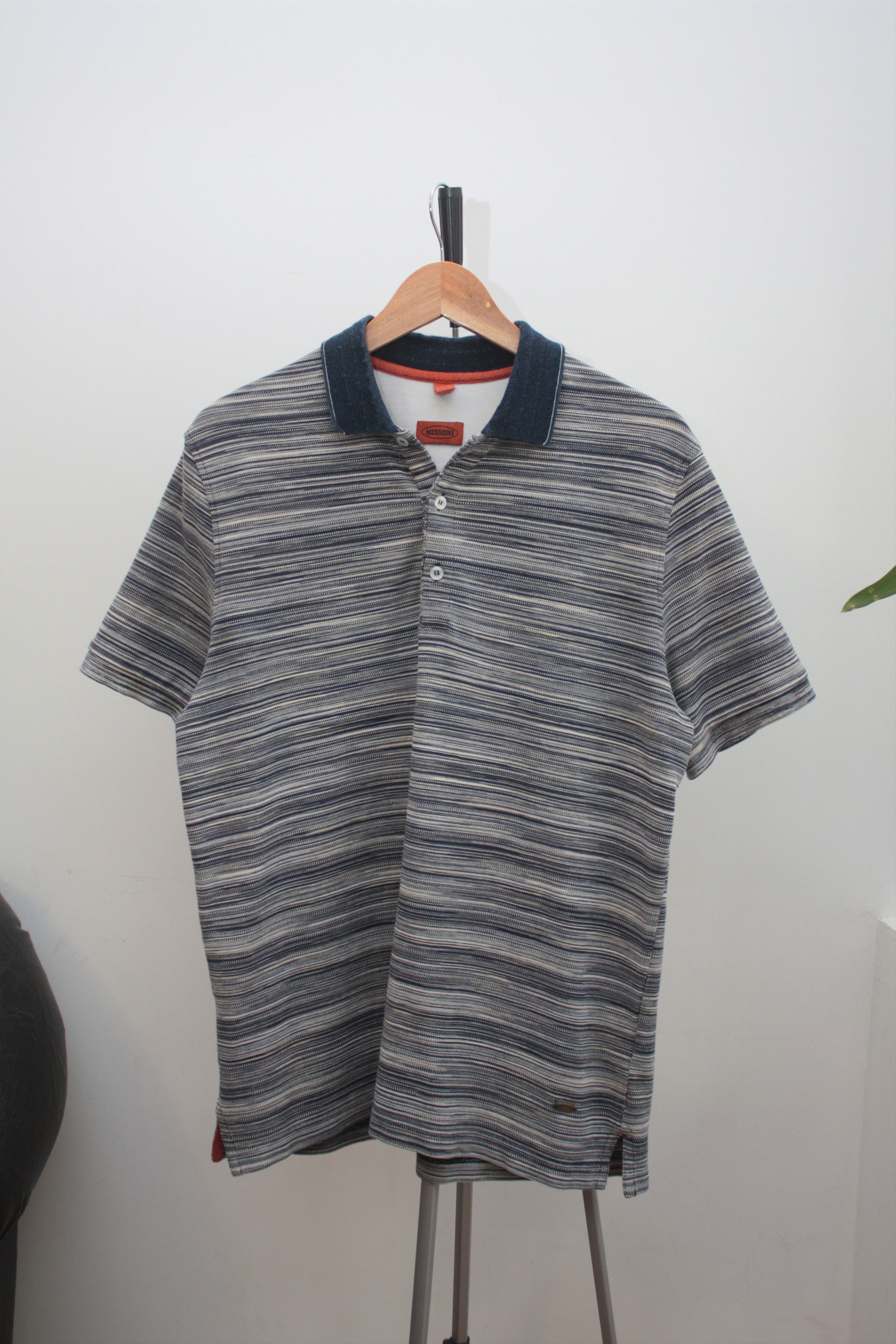 Missoni Missoni Navy Striped Polo Size US M / EU 48-50 / 2 - 2 Thumbnail