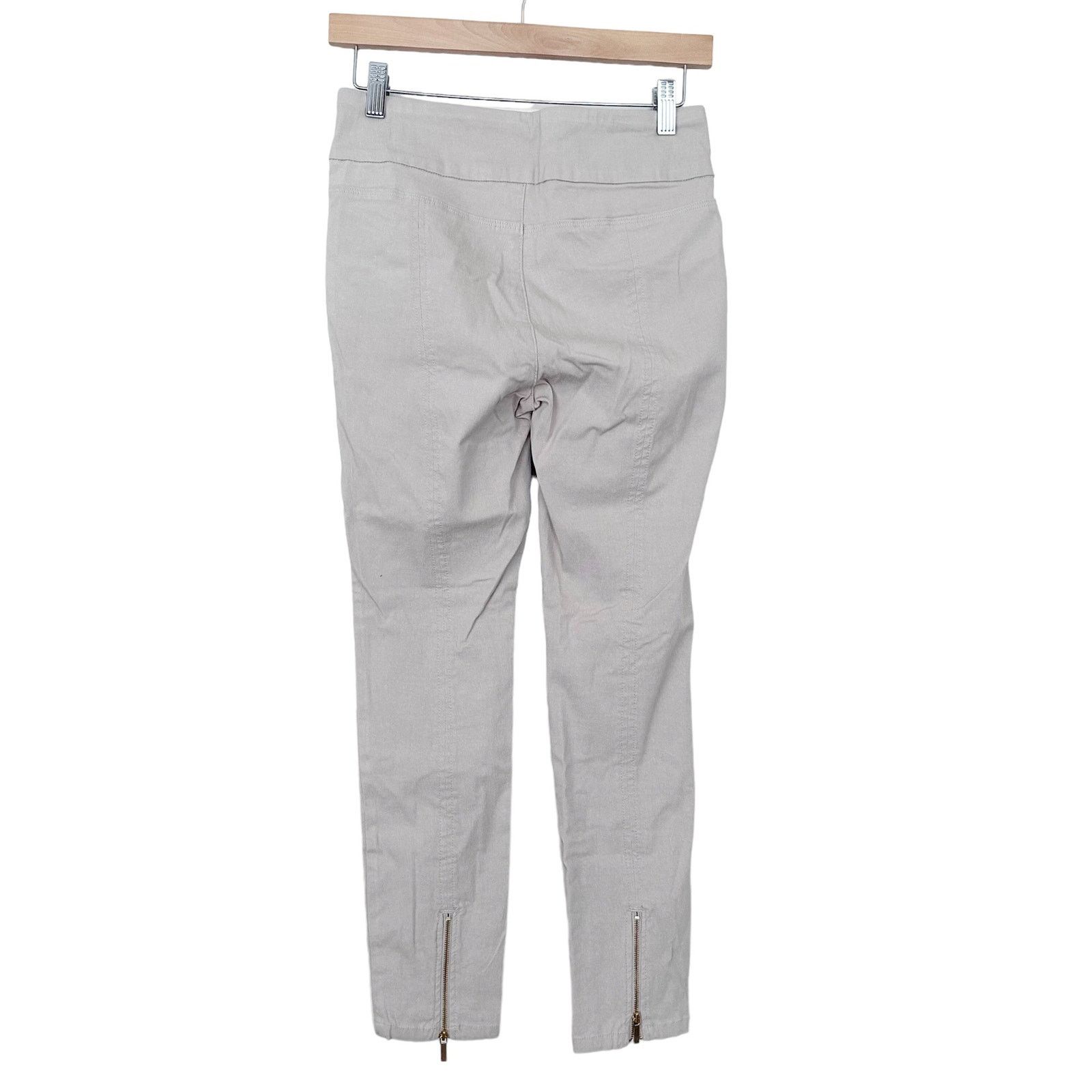 Other Soft Surroundings Tan Pull On Pants Zipper Detail Sz PXS Size 26" / US 2 / IT 38 - 4 Thumbnail