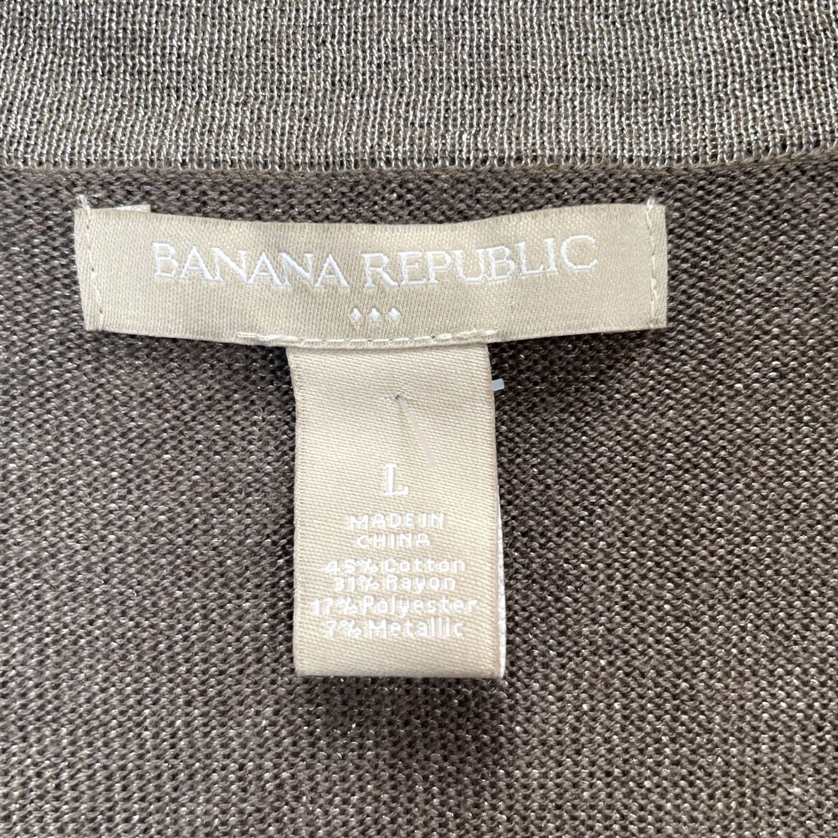 Banana Republic VINTAGE Banana Republic Sweater Womens Large Brown Cardigan Button Front Knit Ribbed Size L / US 10 / IT 46 - 3 Thumbnail