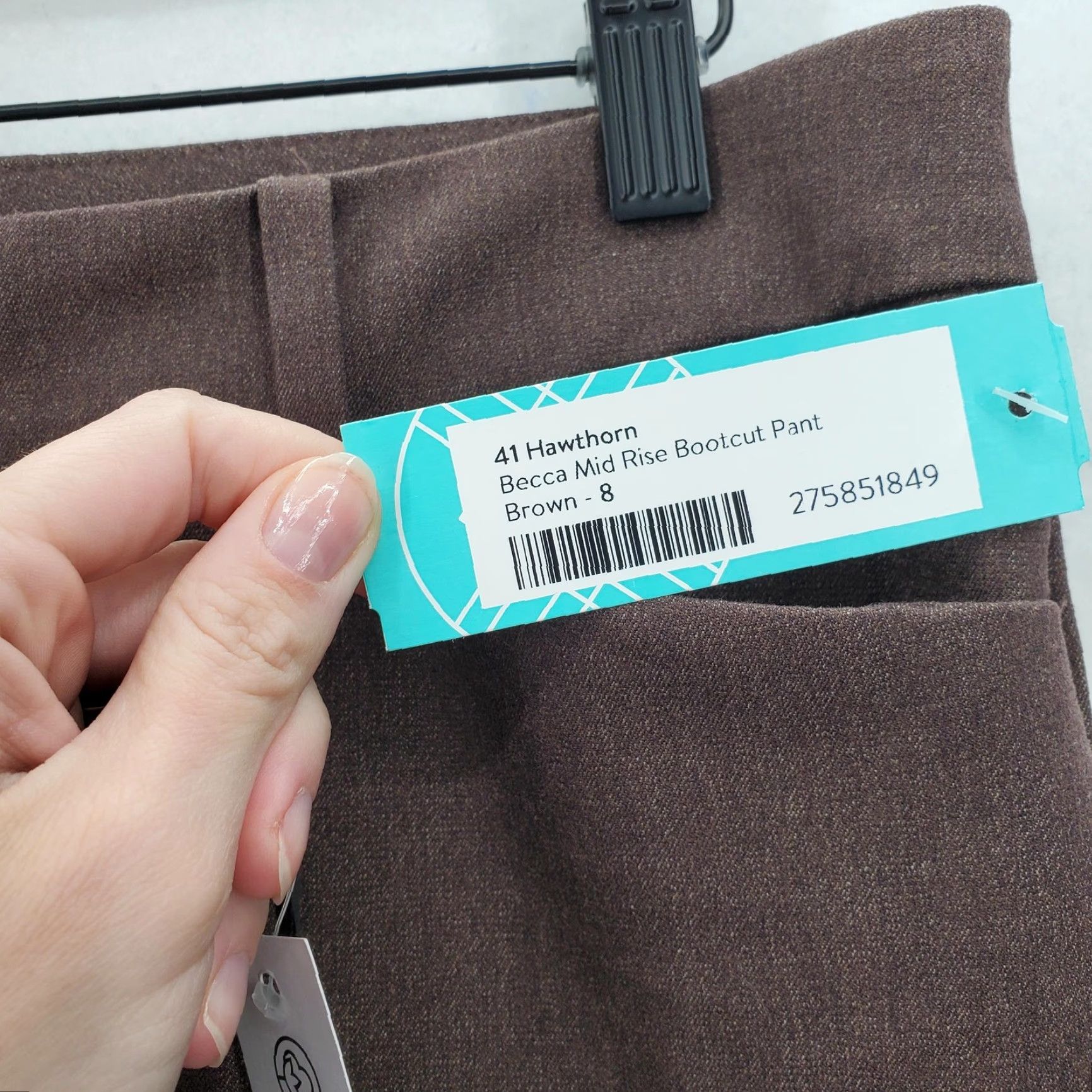 Vintage 41 Hawthorn Becca Mid Rise Bootcut Pants Womens 8 Brown Stretch Stitch Fix NWT Size 30" / US 8 / IT 44 - 5 Thumbnail