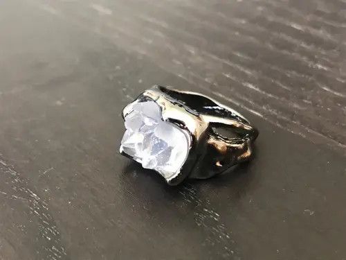 Jewelry White Crystal Charm Ring Size ONE SIZE - 4 Thumbnail