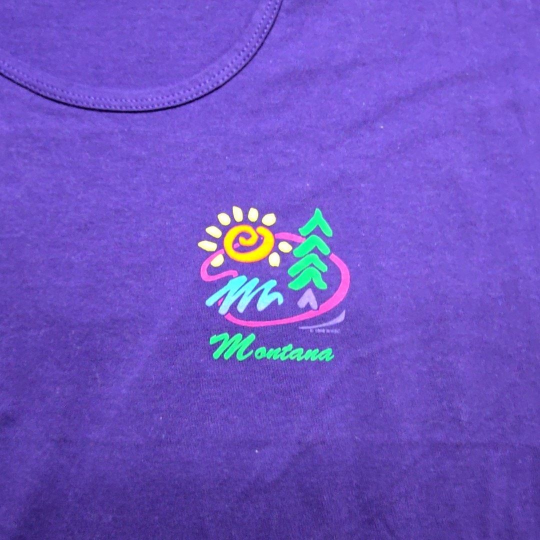 Vintage Vintage Montana Shirt H.L. Miller Purple L Boat Neck Tee 90s Size XL / US 12-14 / IT 48-50 - 2 Thumbnail